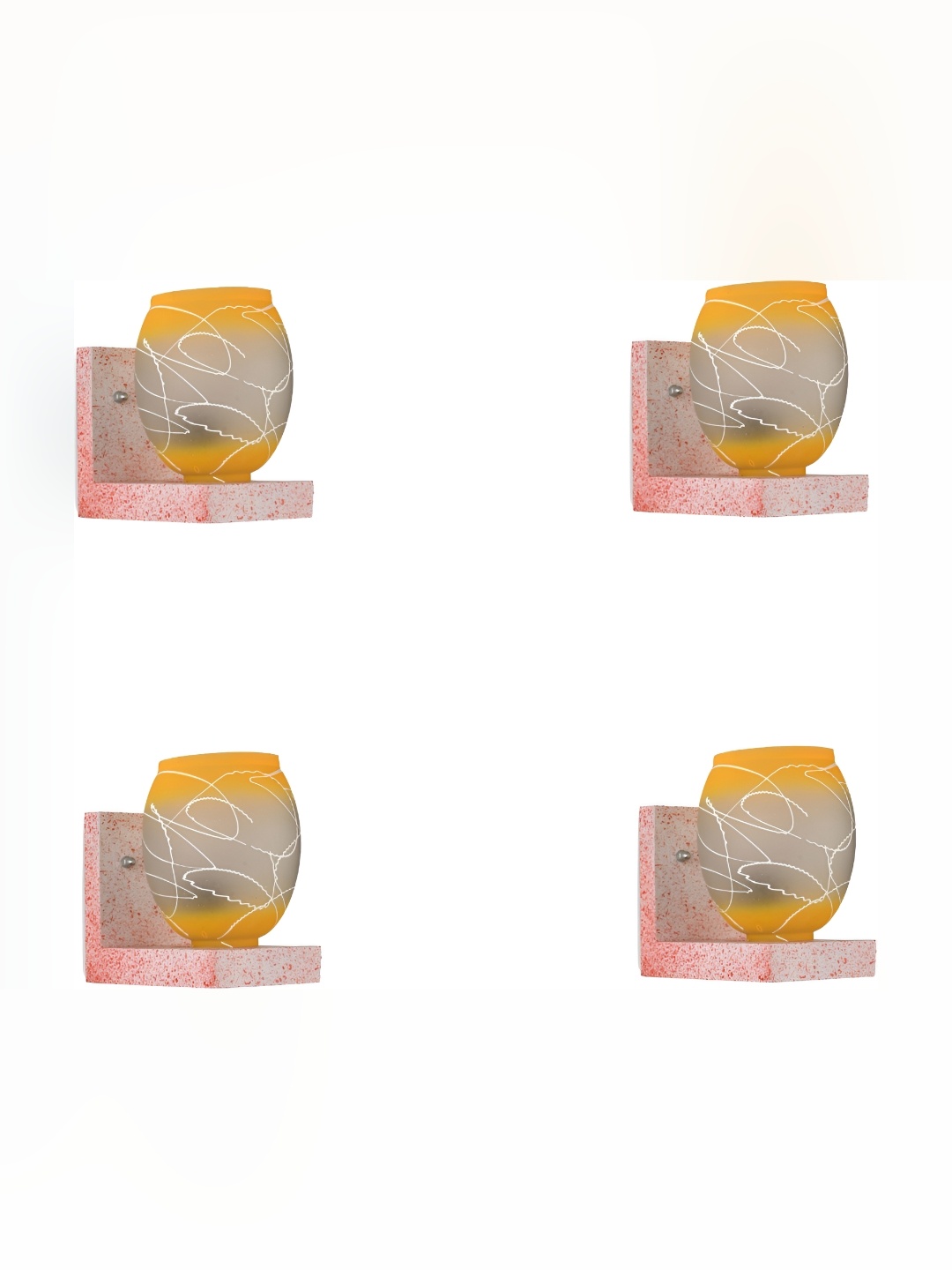 

Afast White & Yellow 4 Pieces Bell Shaped Glass Wall Lamps