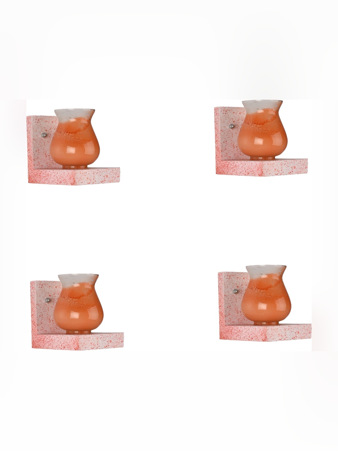 

Afast White & Orange 4 Pieces Bell Shaped Glass Wall Lamps