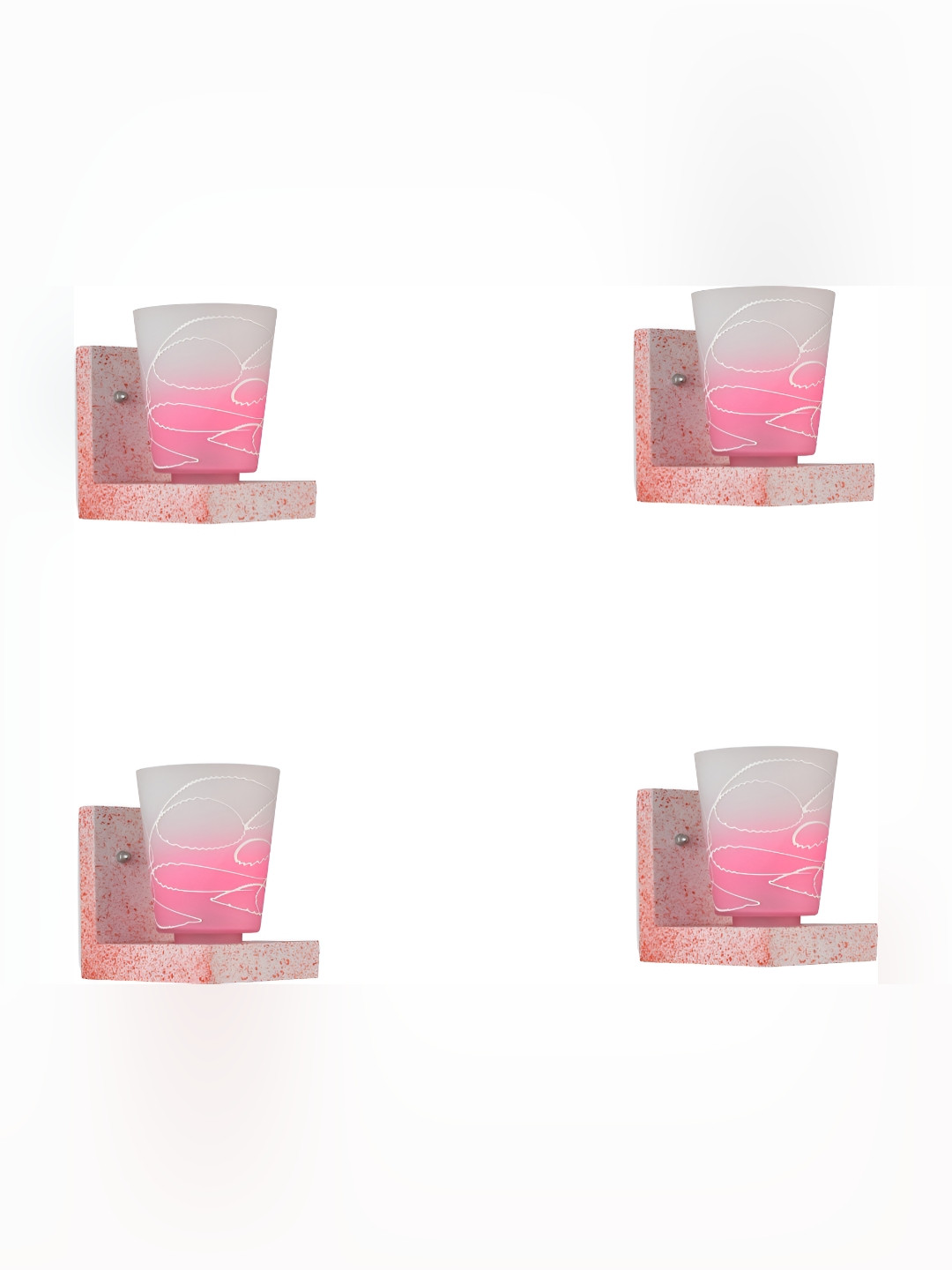 

Afast Pink 4 Pcs Glass Wall Lamps