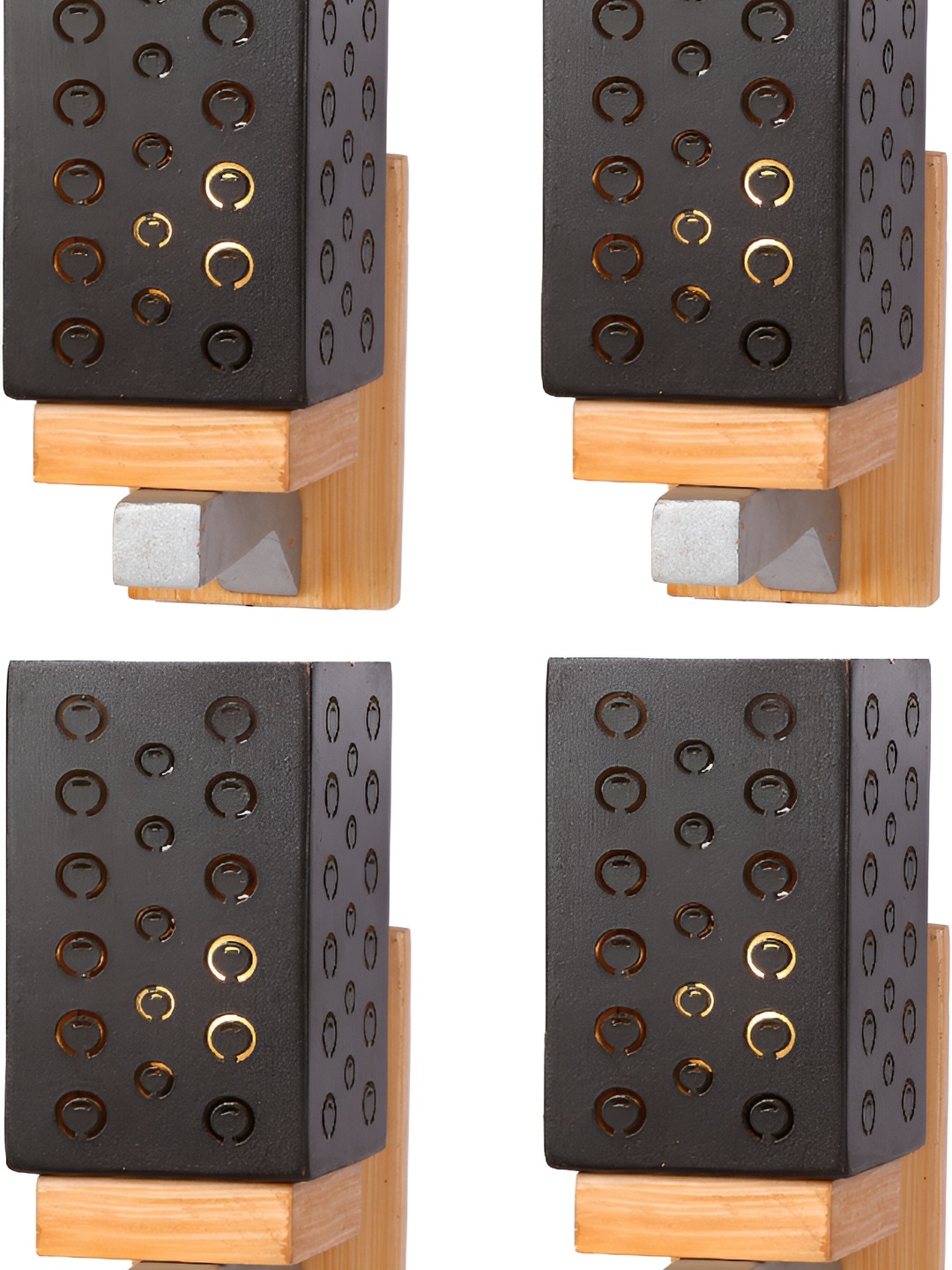 

Afast Black 4 Pieces Printed Contemporary Wood Square Wall Lamp