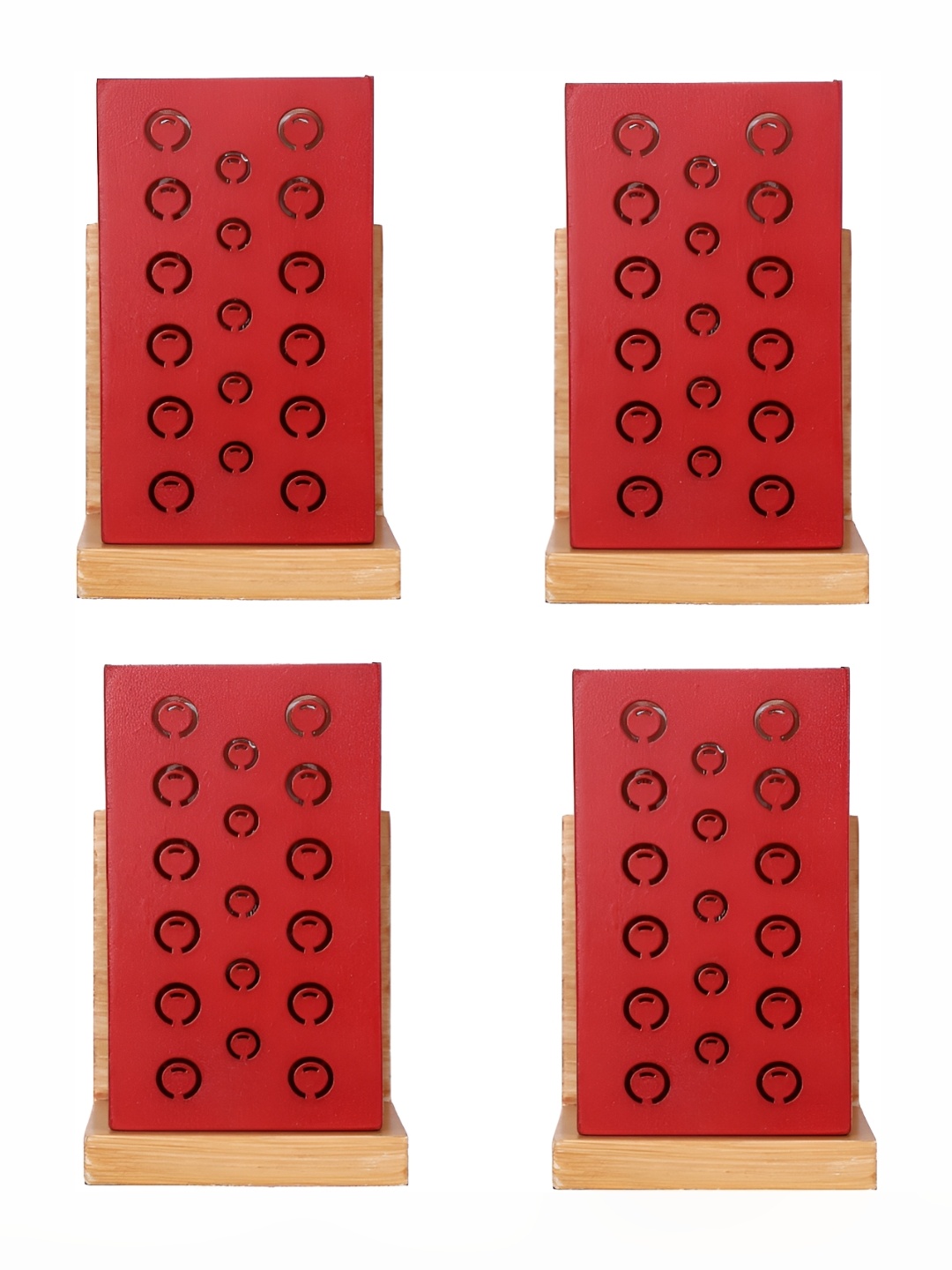 

Afast Red & Brown 4 Pieces Textured Rectangle Shaped Wooden Wall Lamps