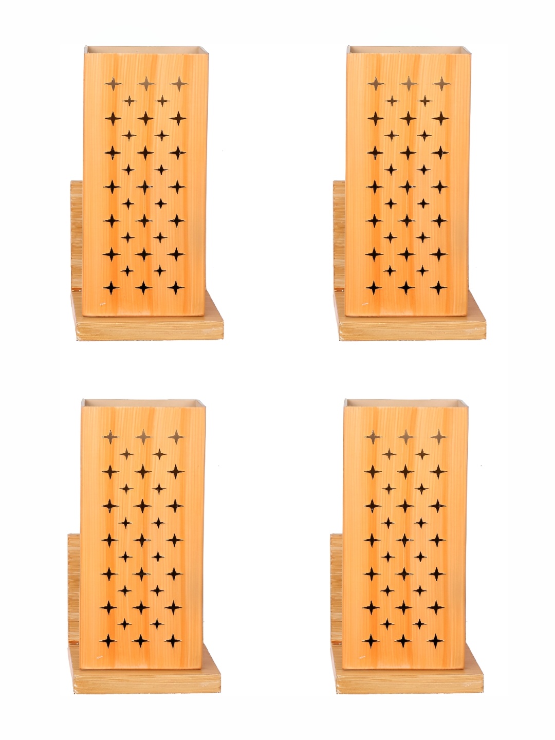 

Afast Brown 4 Pcs Wooden Wall Lamps