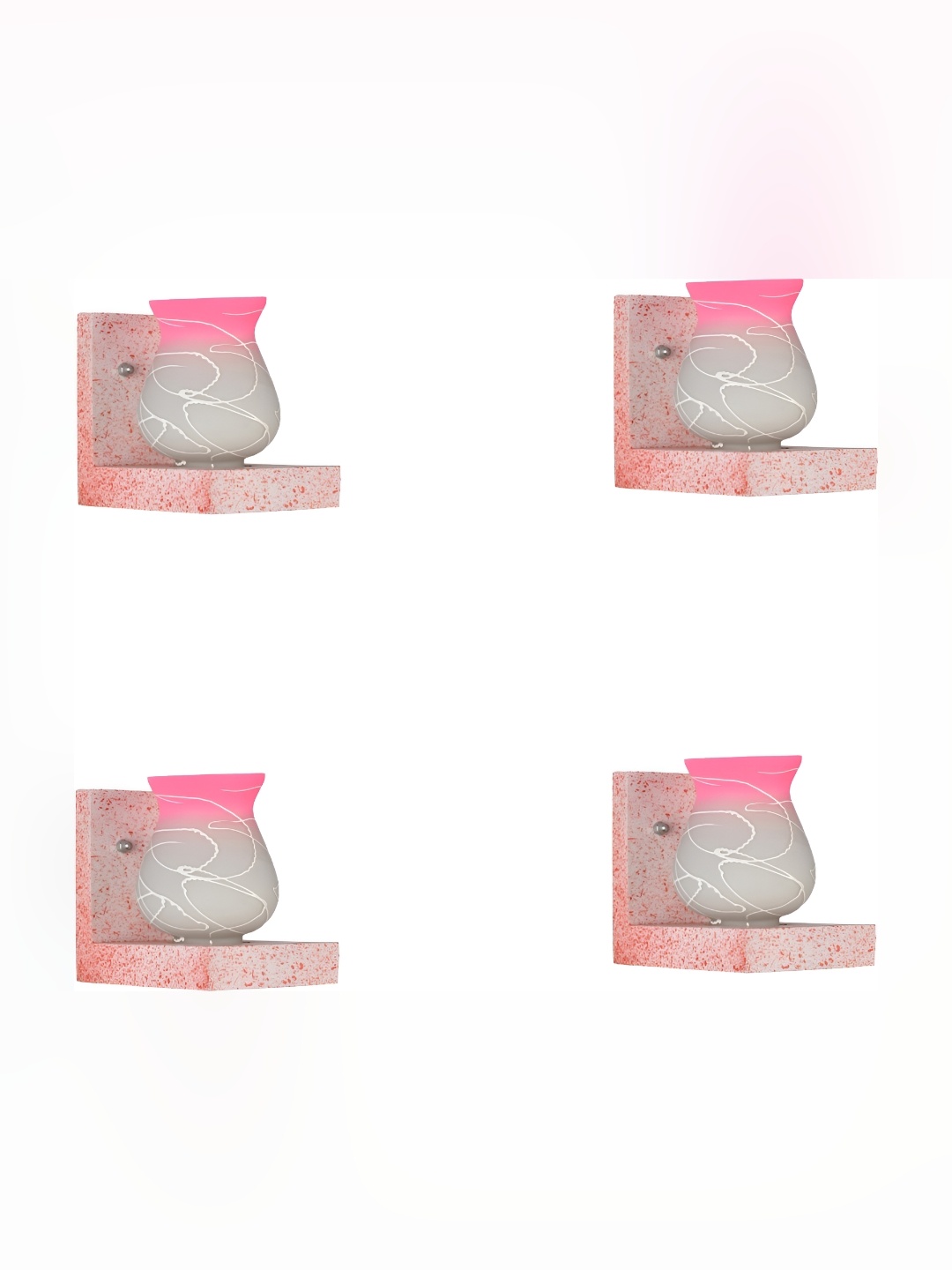 

Afast White & Pink 4 Pieces Bell Shaped Glass Wall Lamps