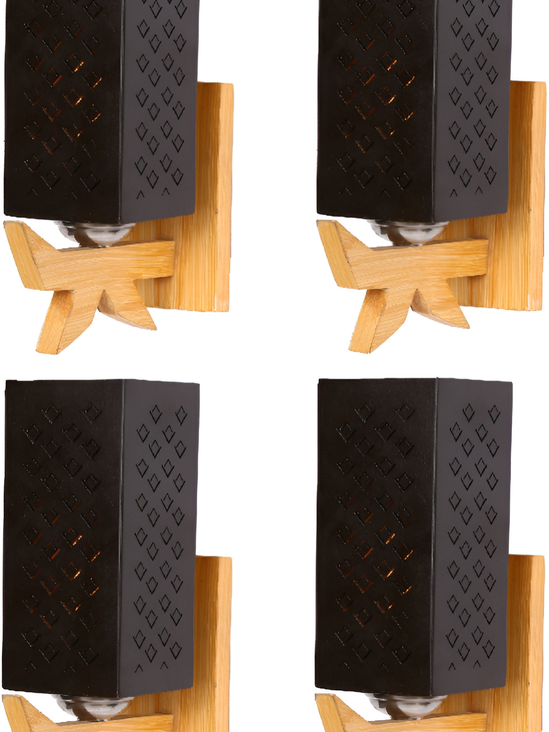 

Afast Black 4 Pieces Rectangular Shaped Wooden Wall Lamps