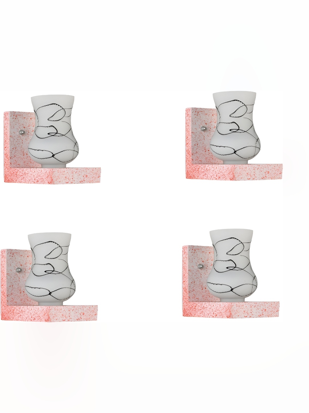 

Afast White 4 Pieces Bell Shaped Glass Wall Lamps