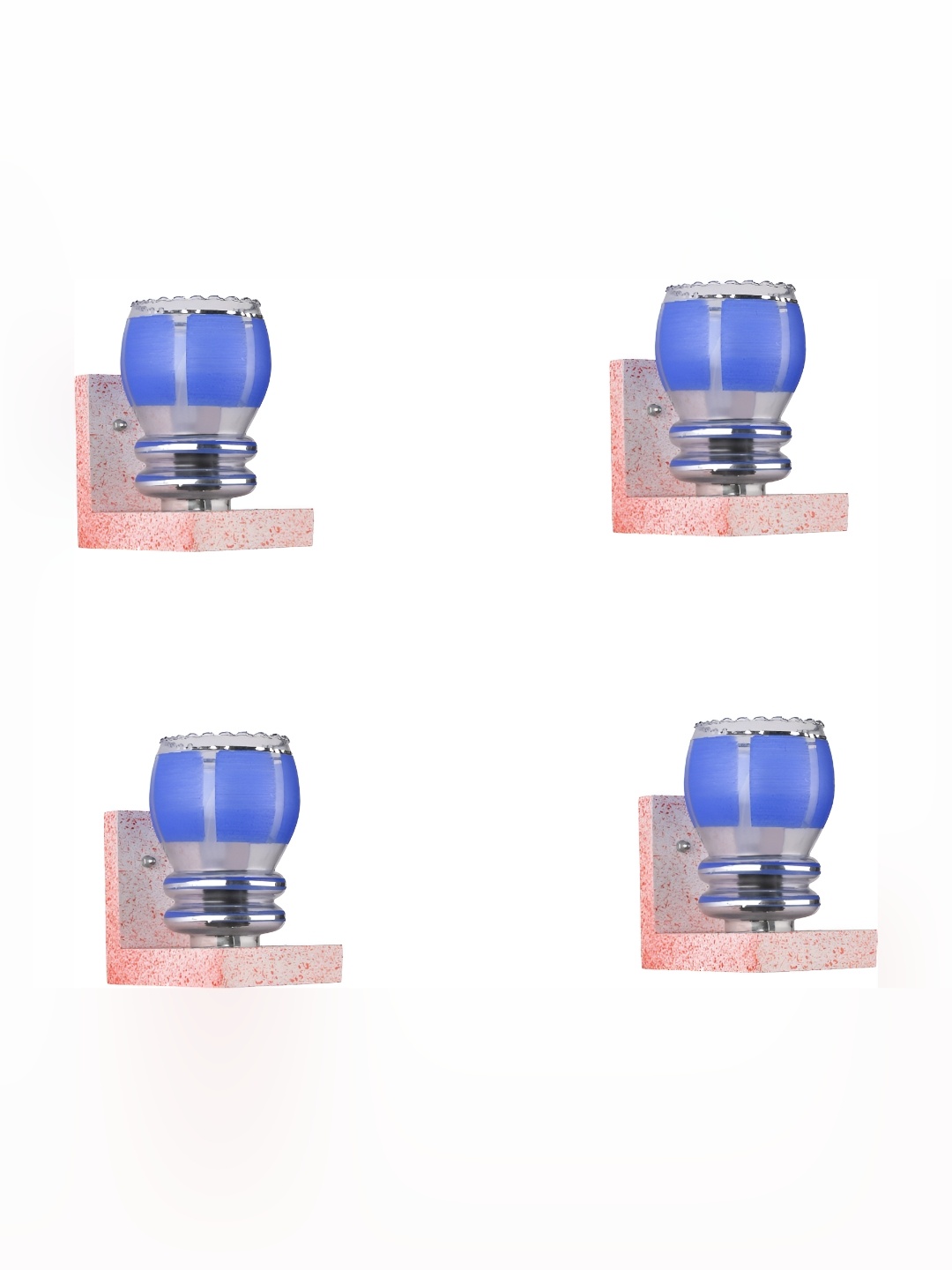 

Afast Blue & Orange 4 Pieces Printed Contemporary Glass Wall Lamps