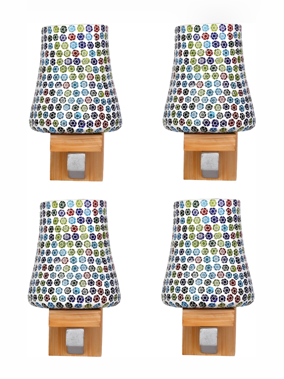

Afast White & Blue 4 Pieces Textured Contemporary Glass Wall Lamps