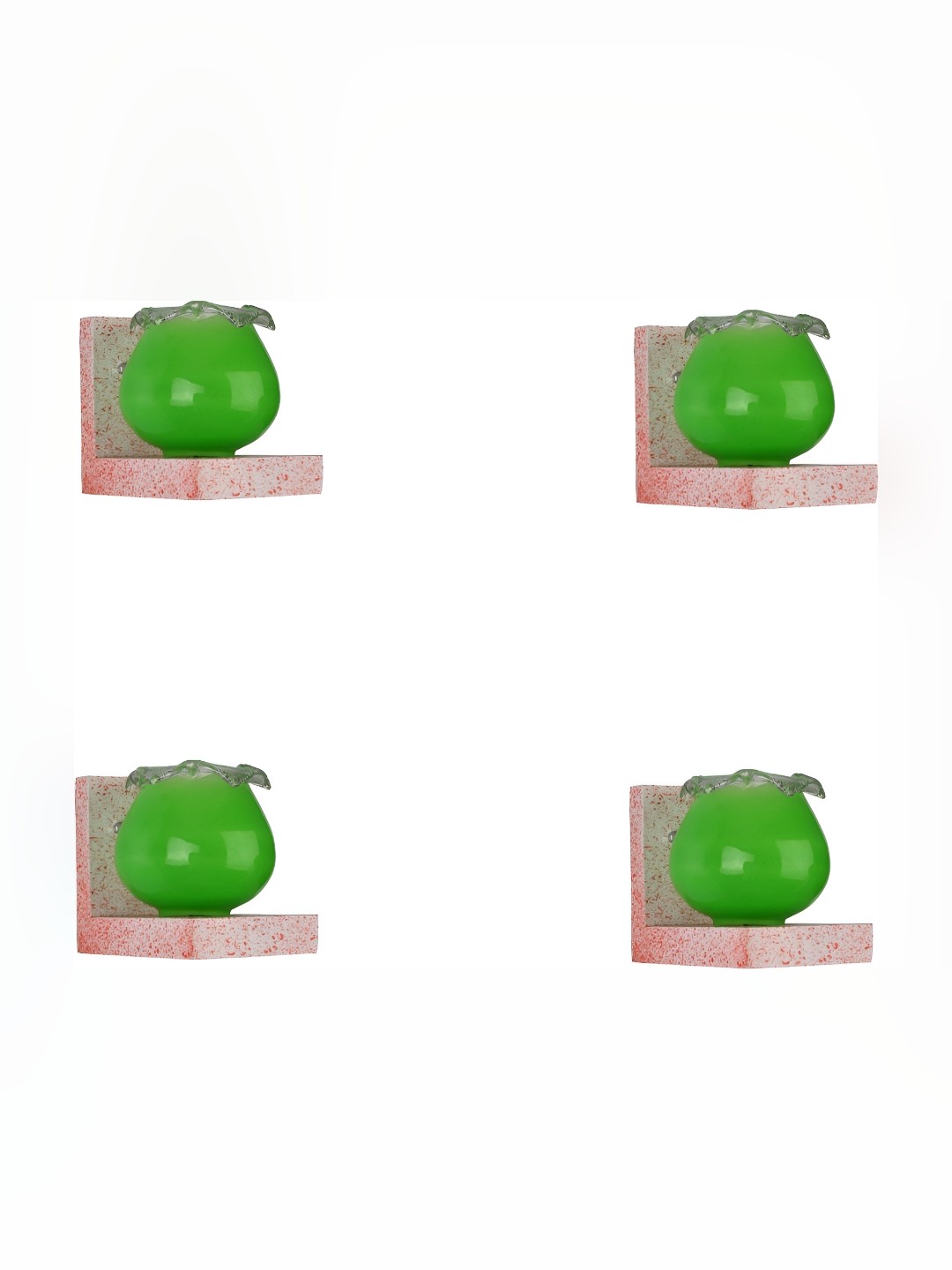 

Afast Green & Orange 4 Pieces Textured Contemporary Glass Wall Lamps