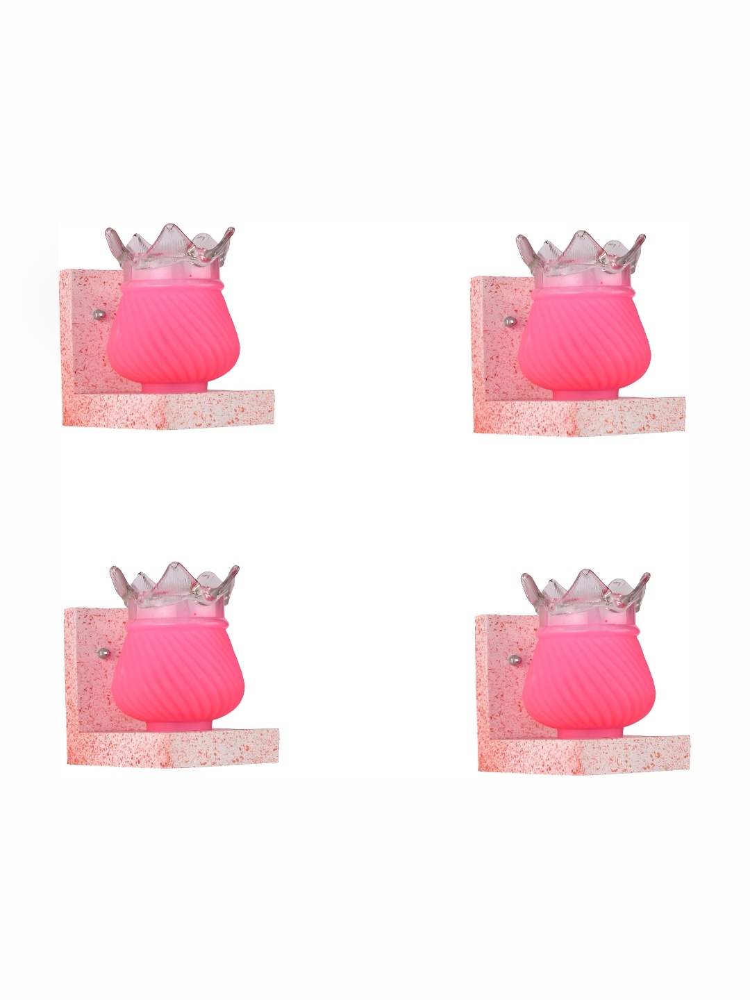 

Afast White & Pink 4 Pieces Textured Abstract Shaped Glass Wall Lamp