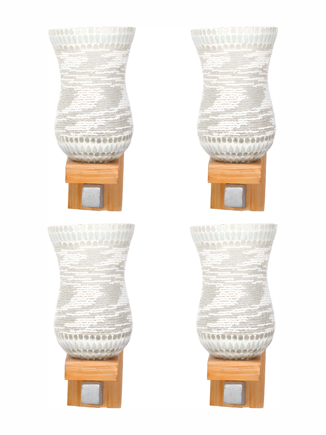 

Afast White 4 Pieces Printed Glass Wall Lamps