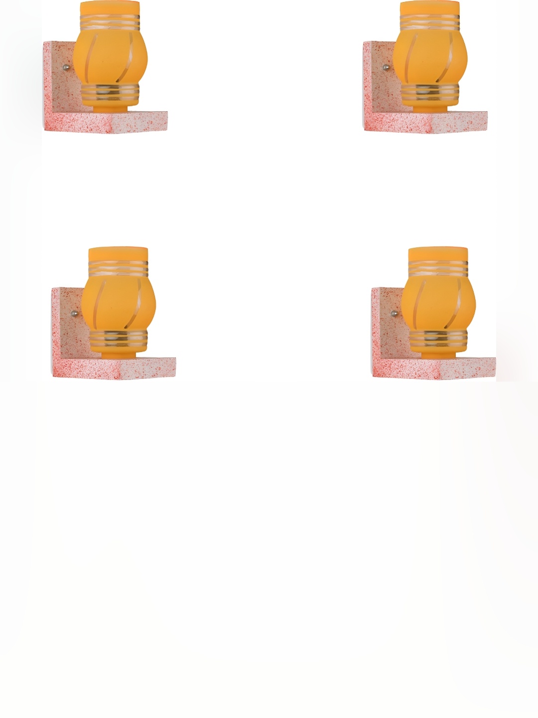 

Afast Yellow 4 Pieces Textured Glass Wall Lamps