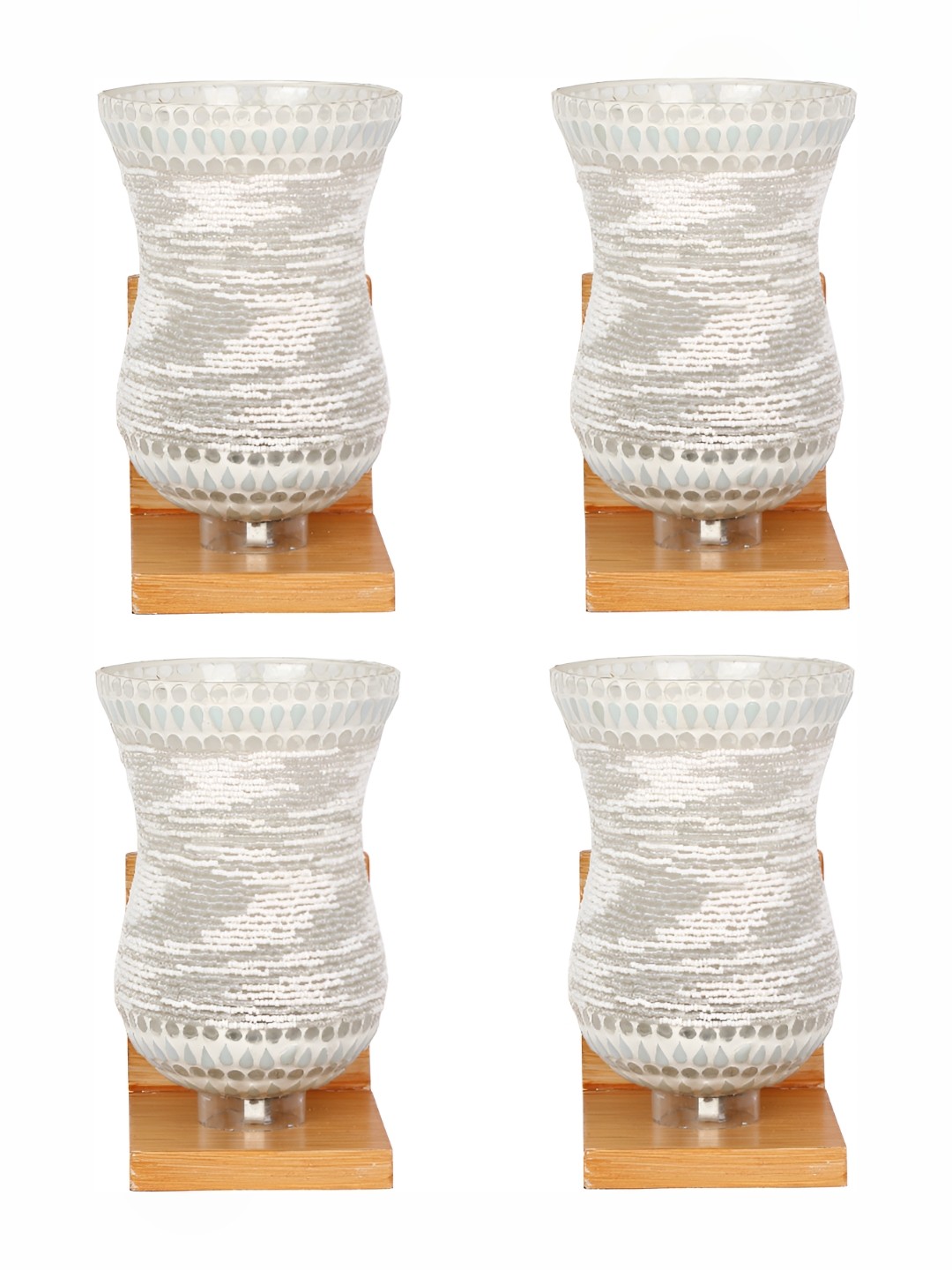 

Afast White 4 Pieces Textured Glass Wall Lamps