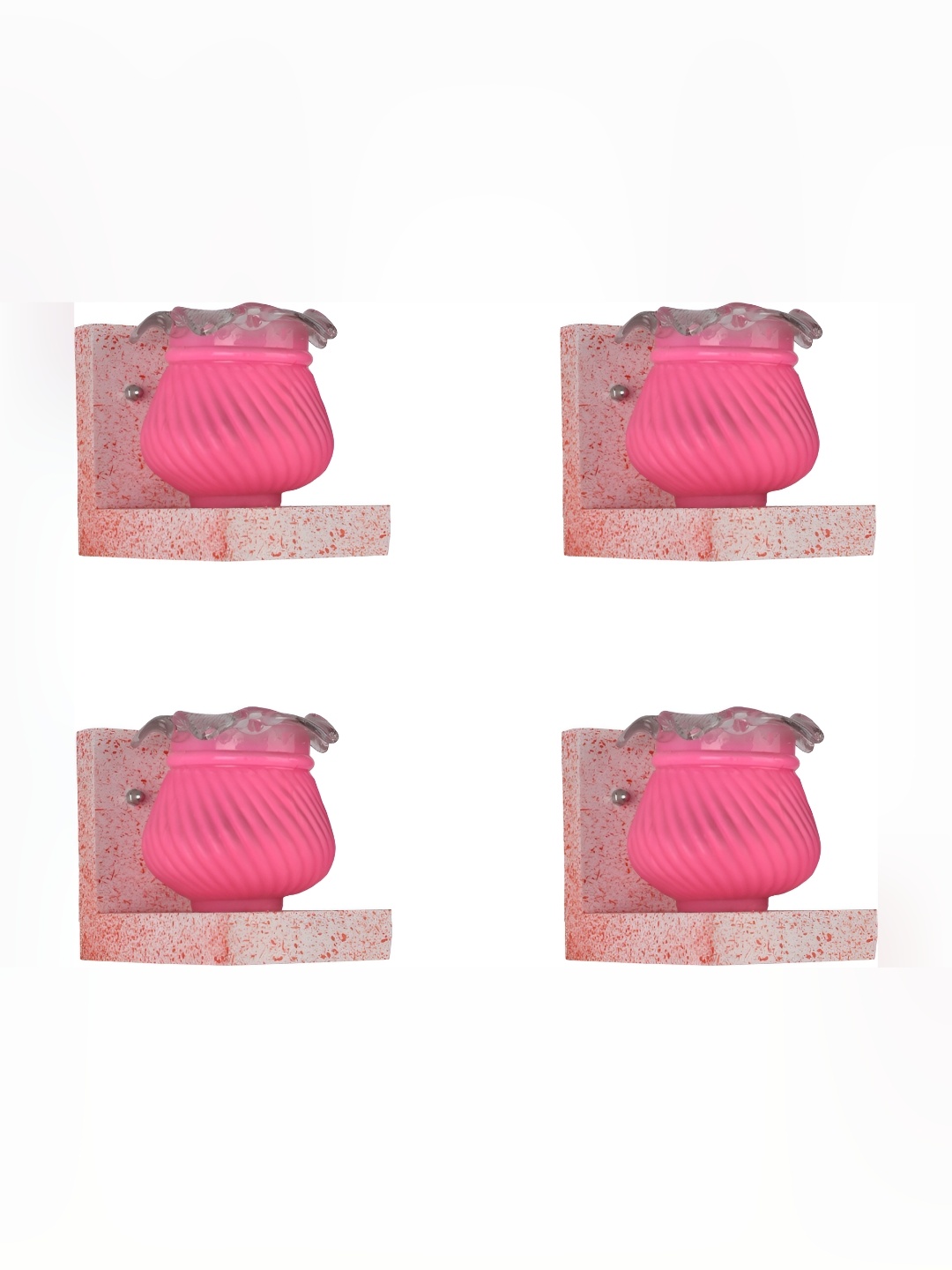 

Afast Pink 4 Pieces Textured Abstract Shaped Contemporary Glass Wall Lamps