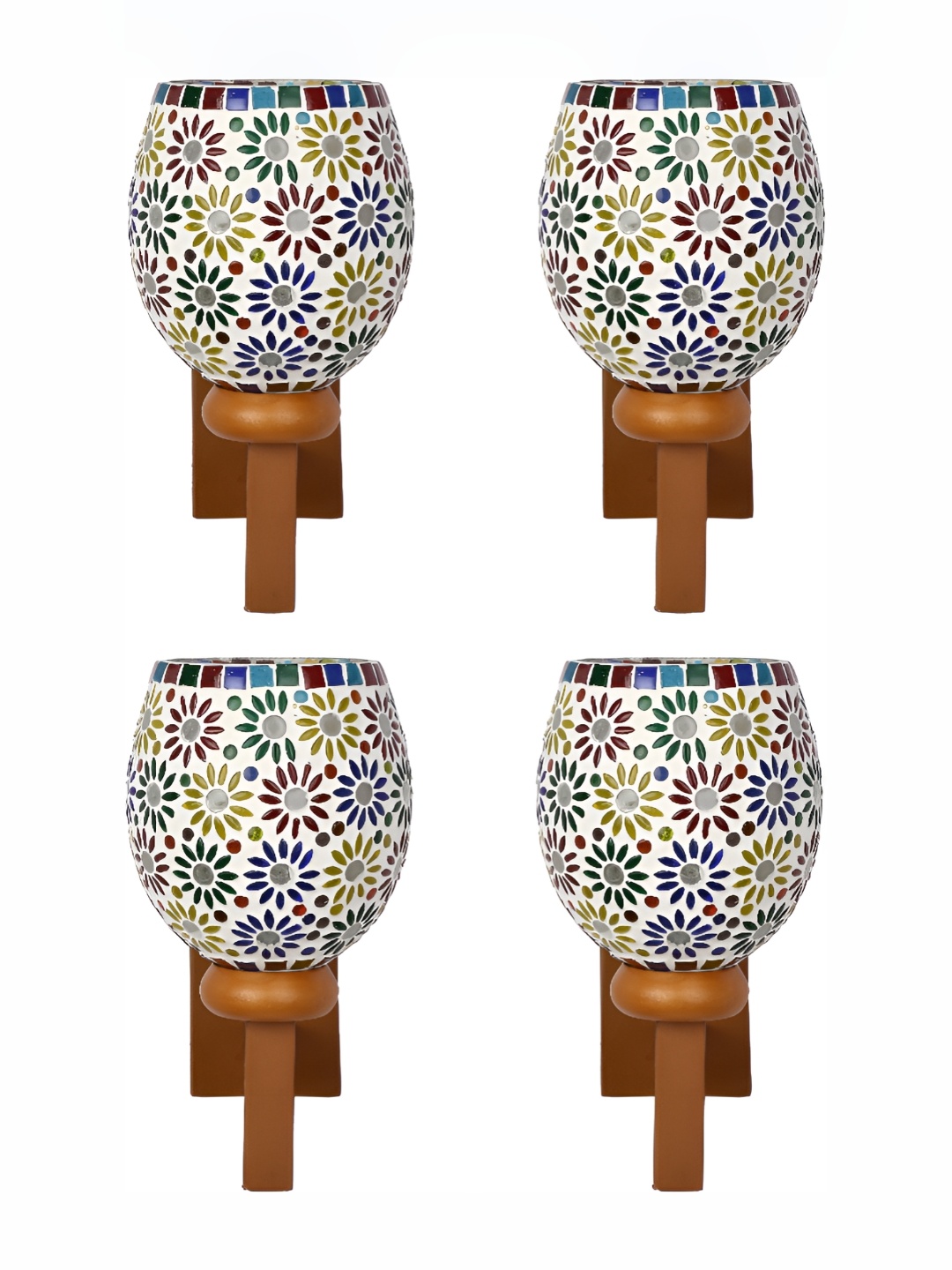 

Afast White & Blue 4 Pieces Textured Abstract Shaped Contemporary Glass Wall Lamps
