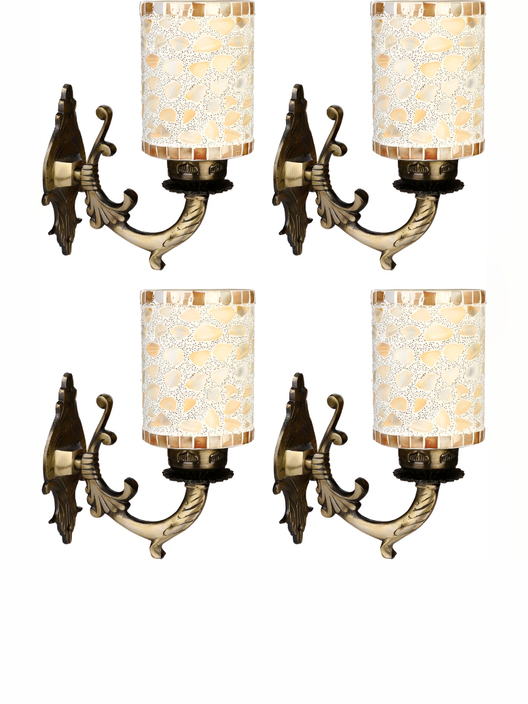 

Afast White & Brown 4 Pieces Textured Abstract Shaped Contemporary Glass Wall Lamps