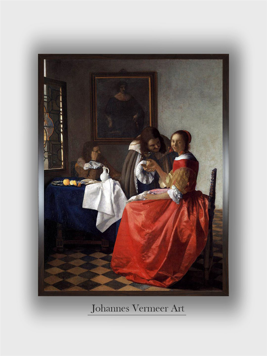 

The Art House Red The Girl With The Wineglass By Johannes Vermeer Painting Wall Art
