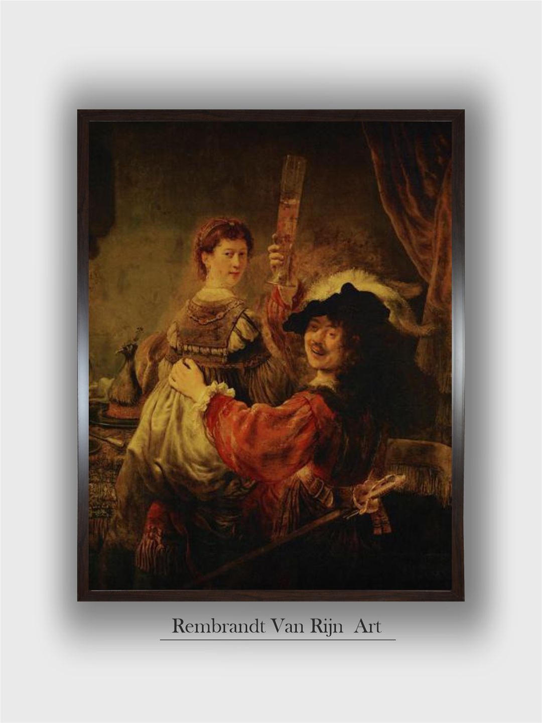 

The Art House Rembrandt Van Rijn Wall Art Painting, Red