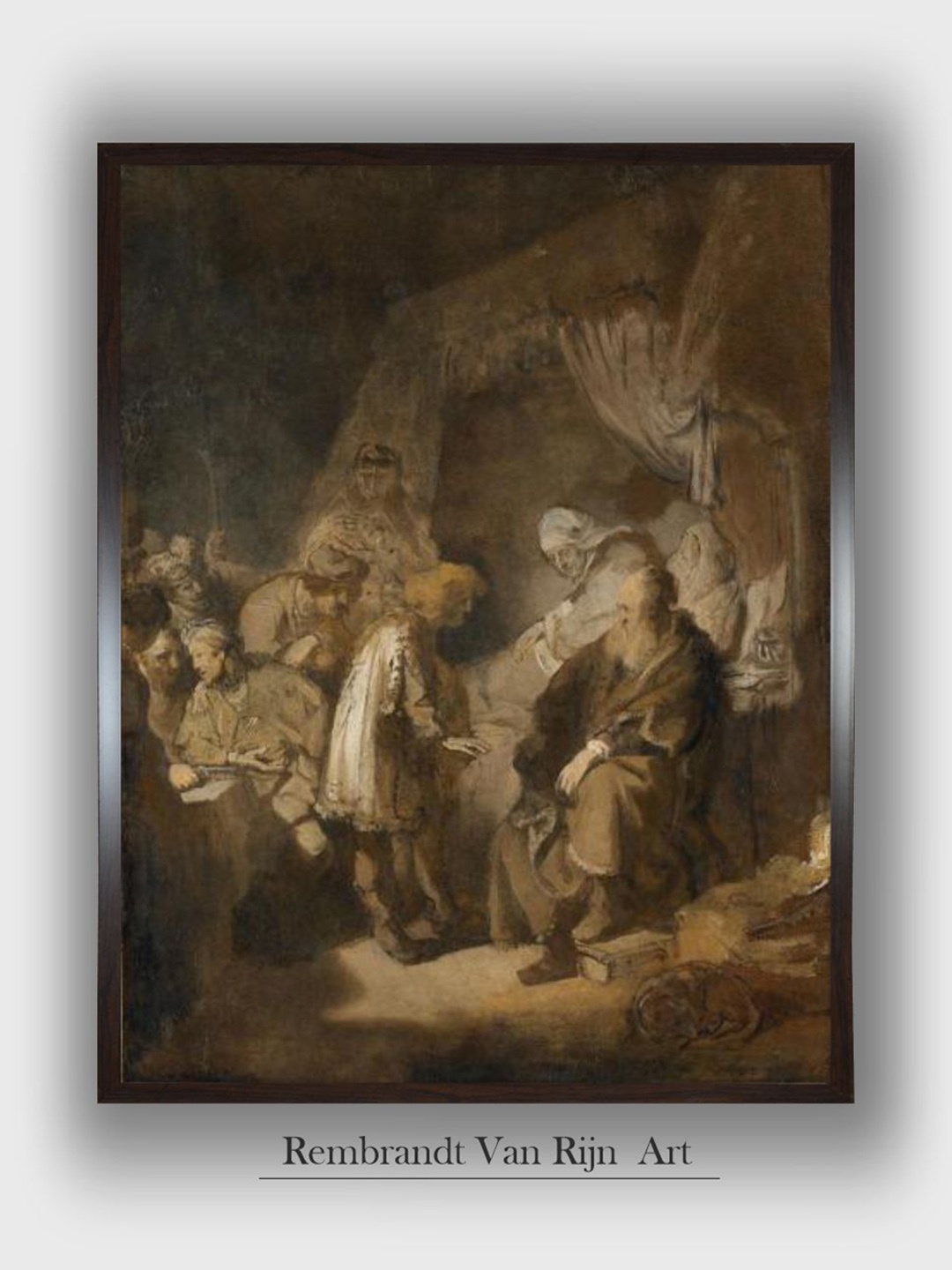 

The Art House Olive & White Wooden Joseph Relating His Dreams Painting Wall Art