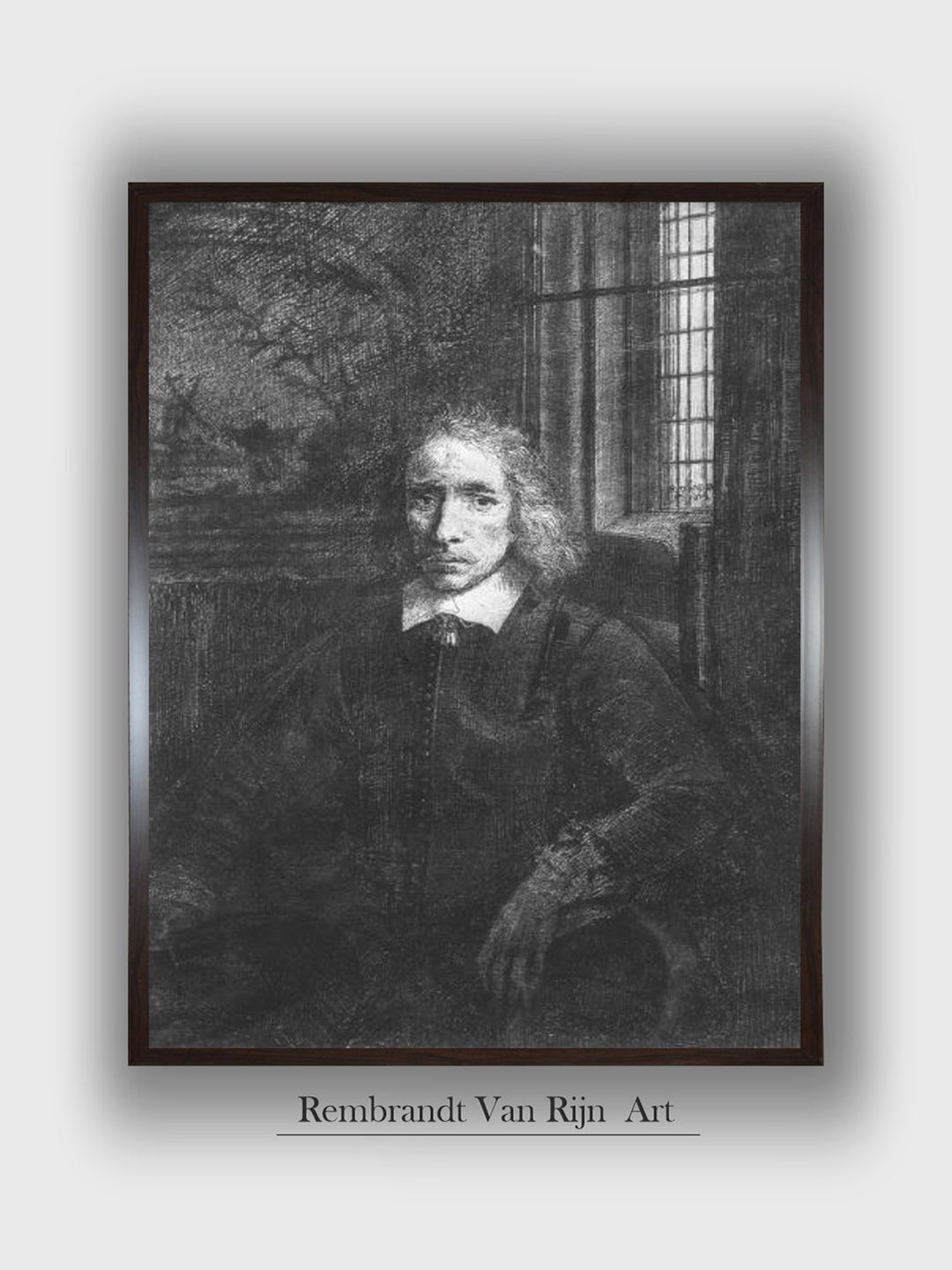 

The Art House White & Black Wooden Rembrandt Van Rijn Painting Wall Art