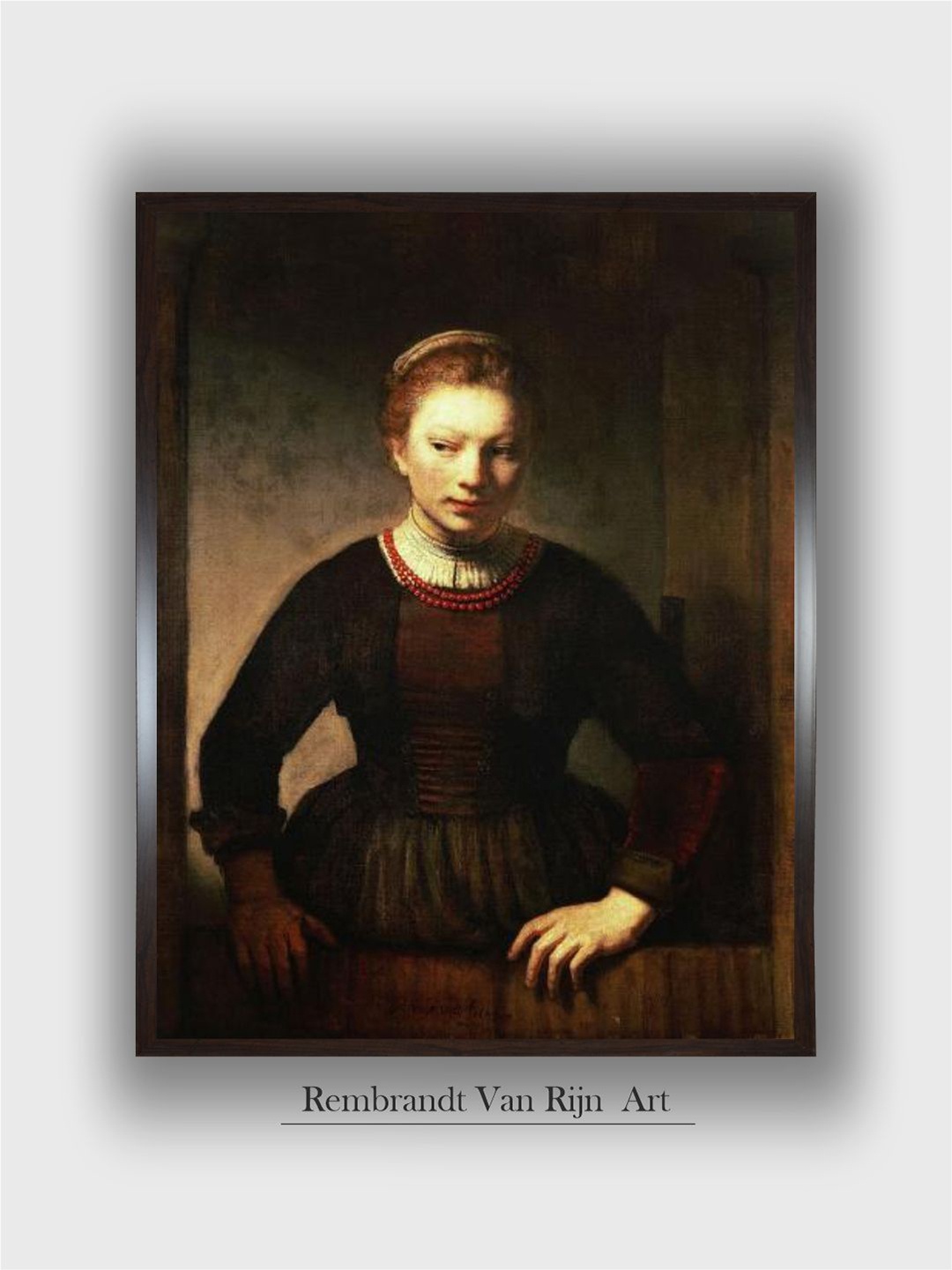 

The Art House Black & Beige Wooded Rembrandt Van Rijn Painting Wall Art
