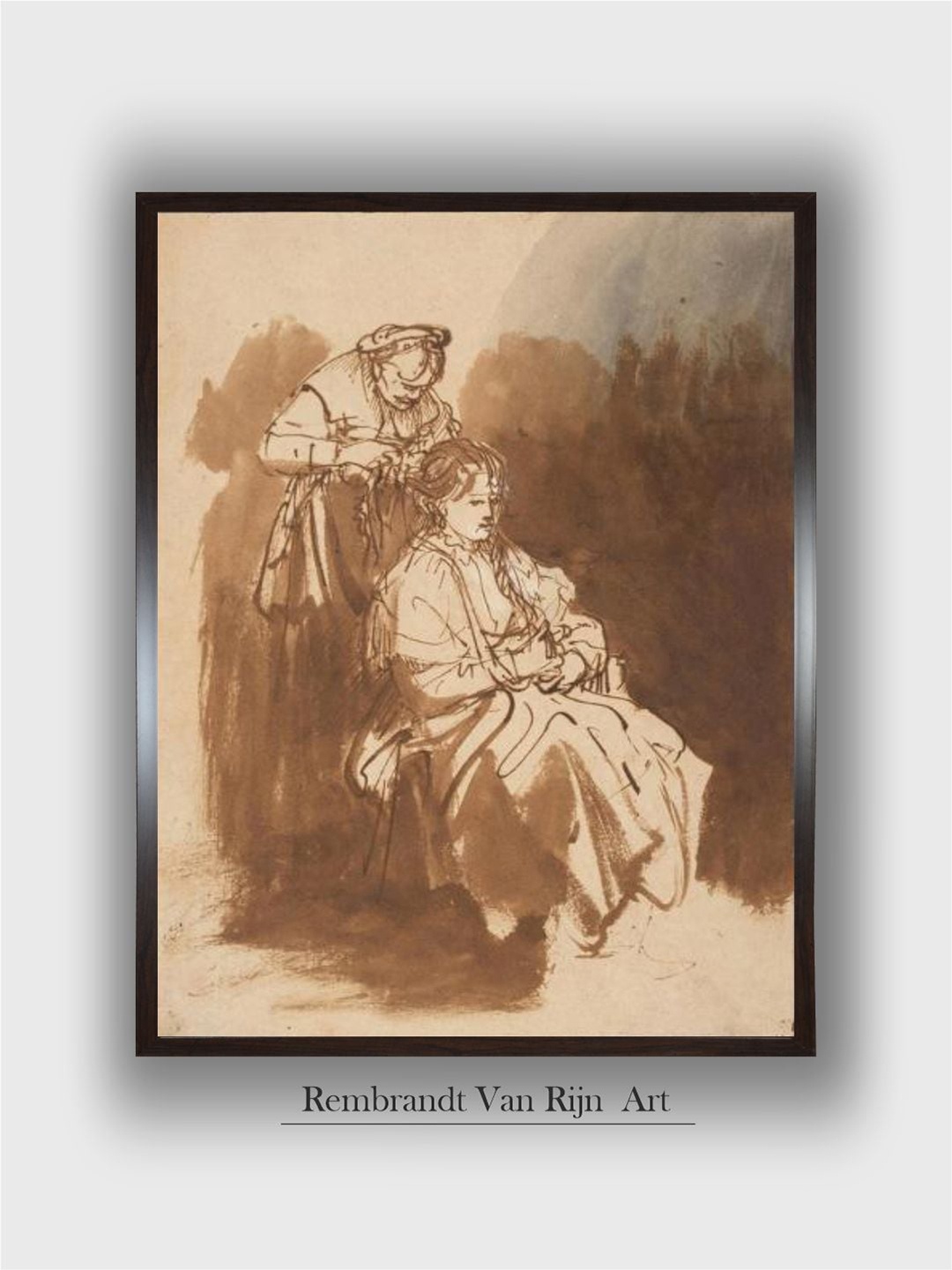 

The Art House Brown & White Wooden Framed Canvas Painting Wall Art