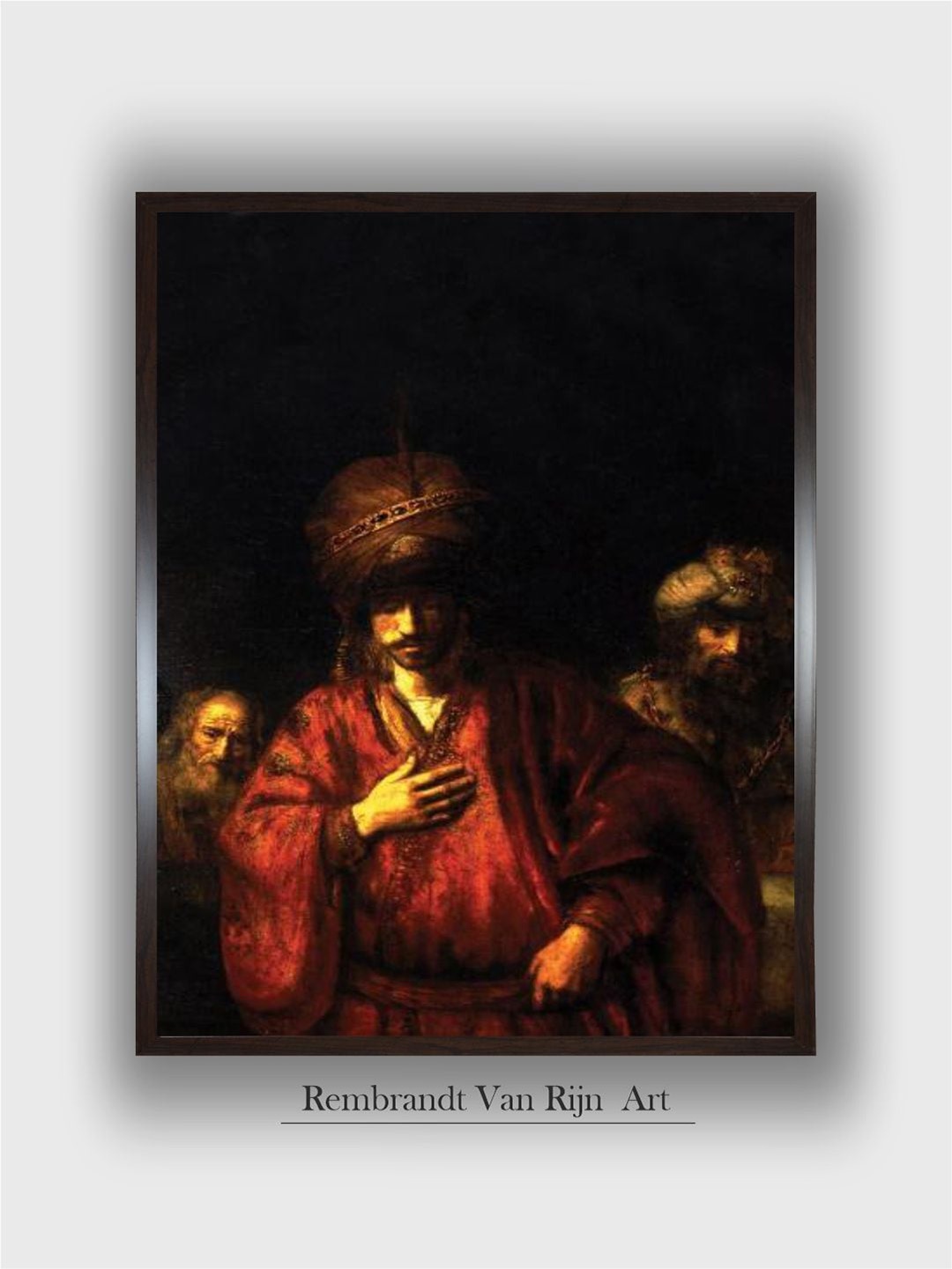 

The Art House Black & Red Haman in Disgrace Wooden Framed Painting Wall Art