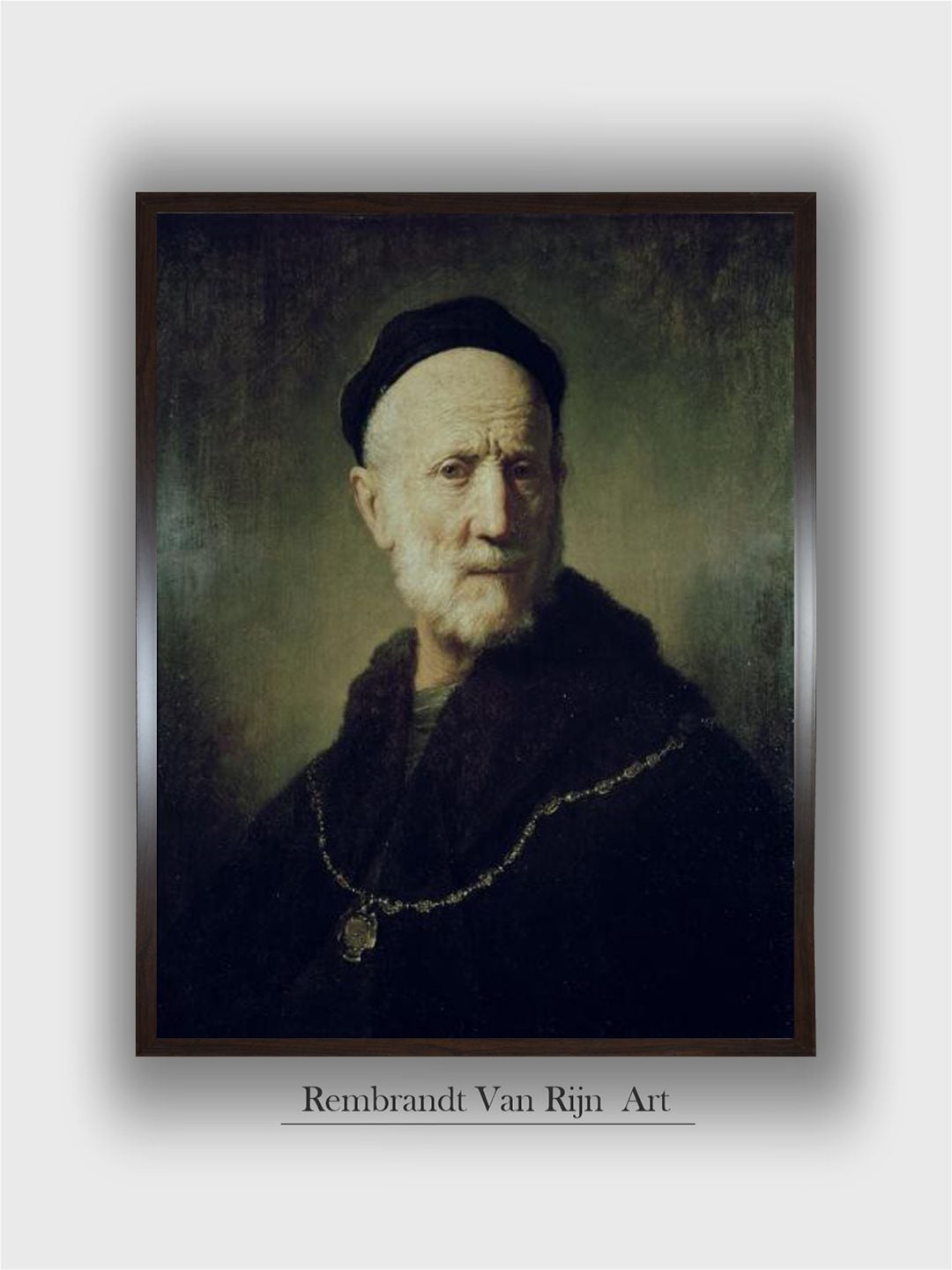 

The Art House Green & Brown Rembrandt Van Rijn Wooden Framed Painting Wall Art, Black