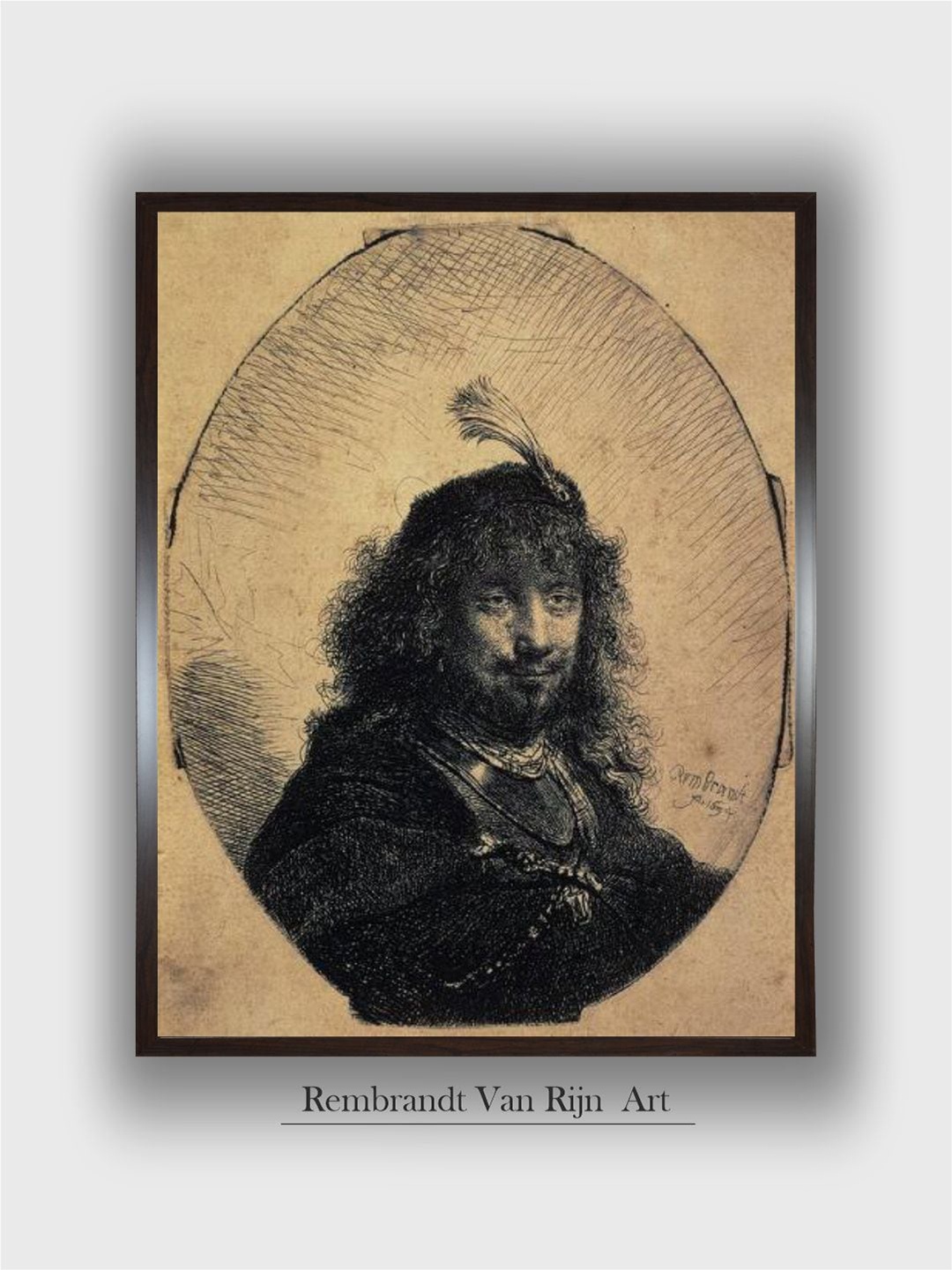 

The Art House Black & Brown Self-Portrait in a Cap Wooden Framed Wall Paintings