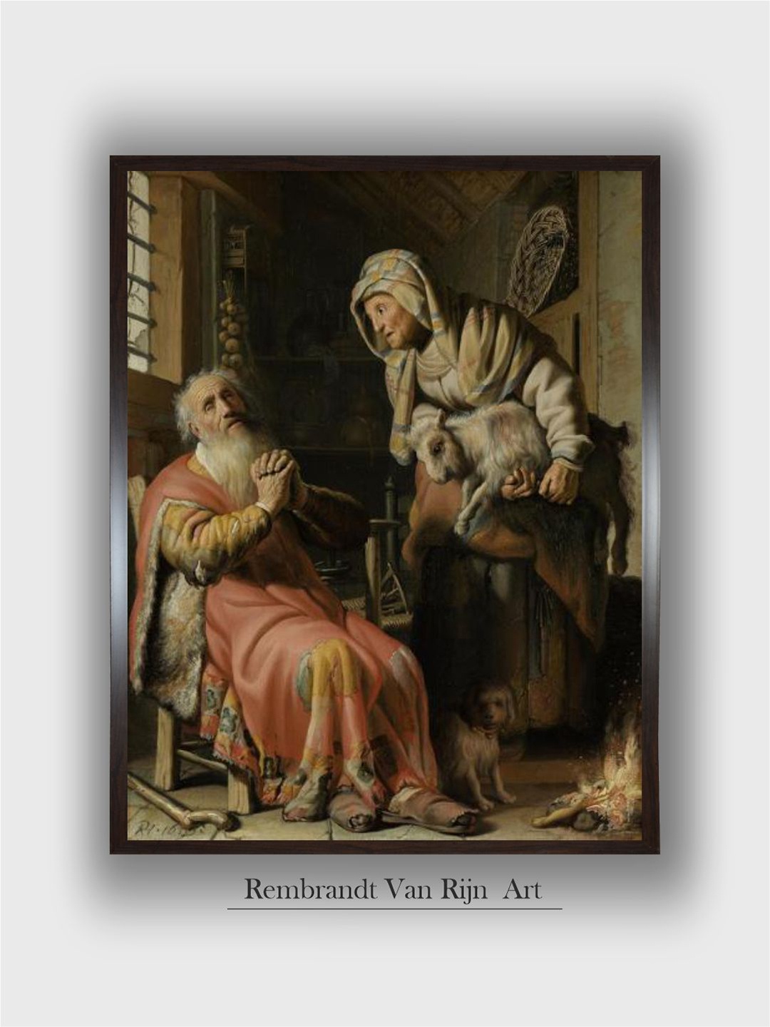 

The Art House Orange & Grey Tobit and Anna with the Kid Wooden Wall Art