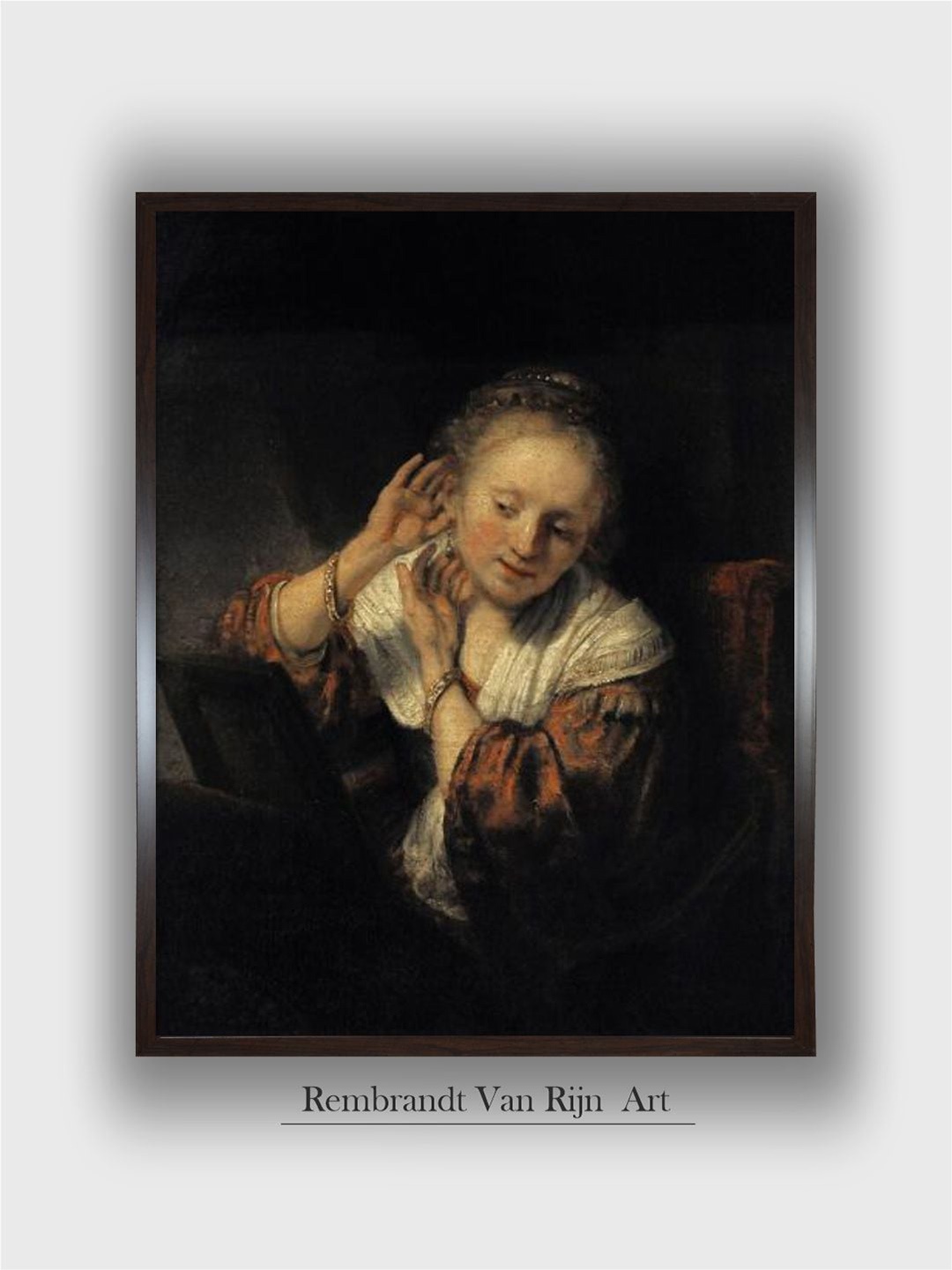 

The Art House Young Woman with Earrings, 1657 Canvas Wall Painting, Cream