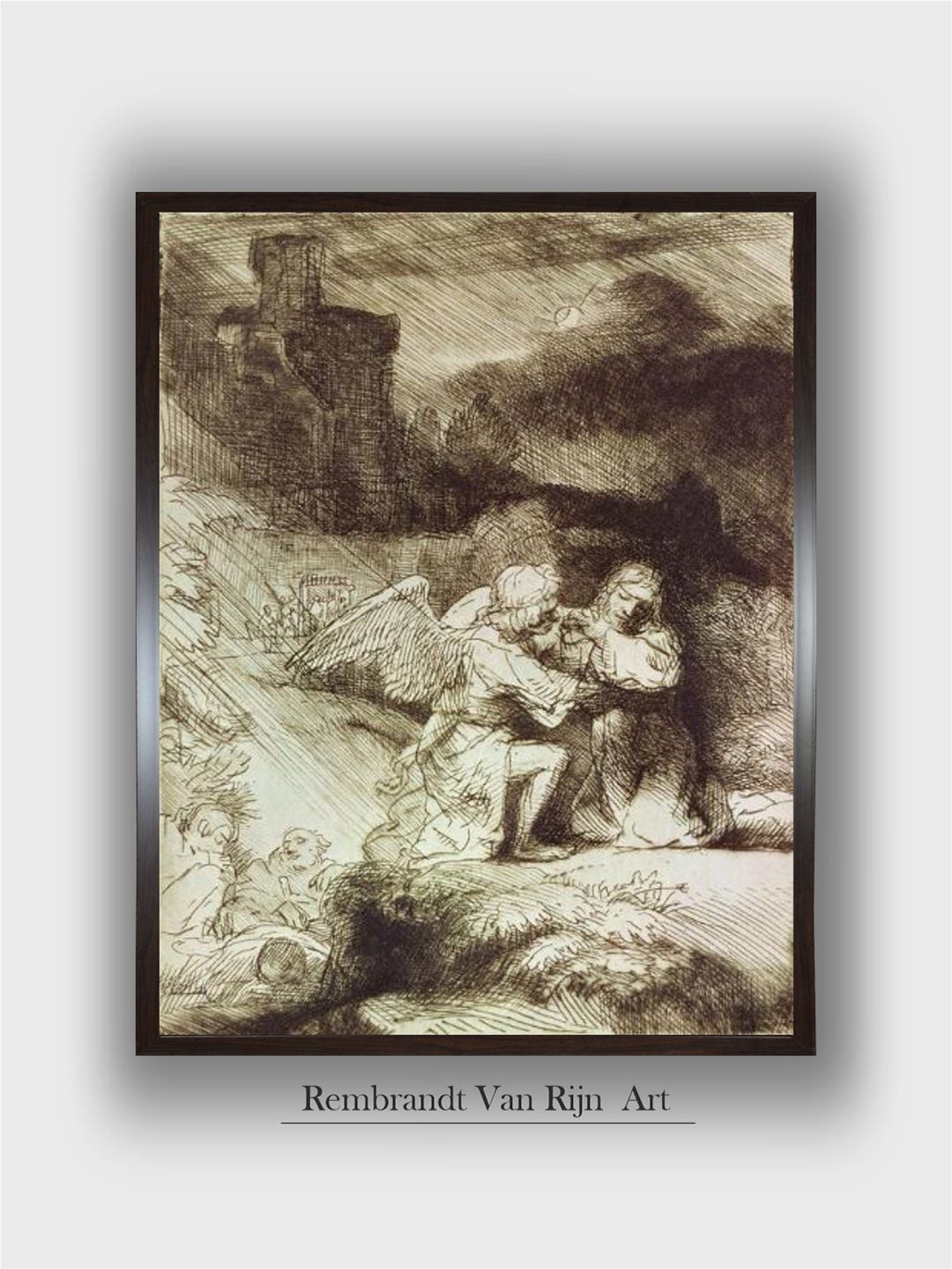 

The Art House The Agony in the Garden by Rembrandt Van Rijn Wall Painting, Black