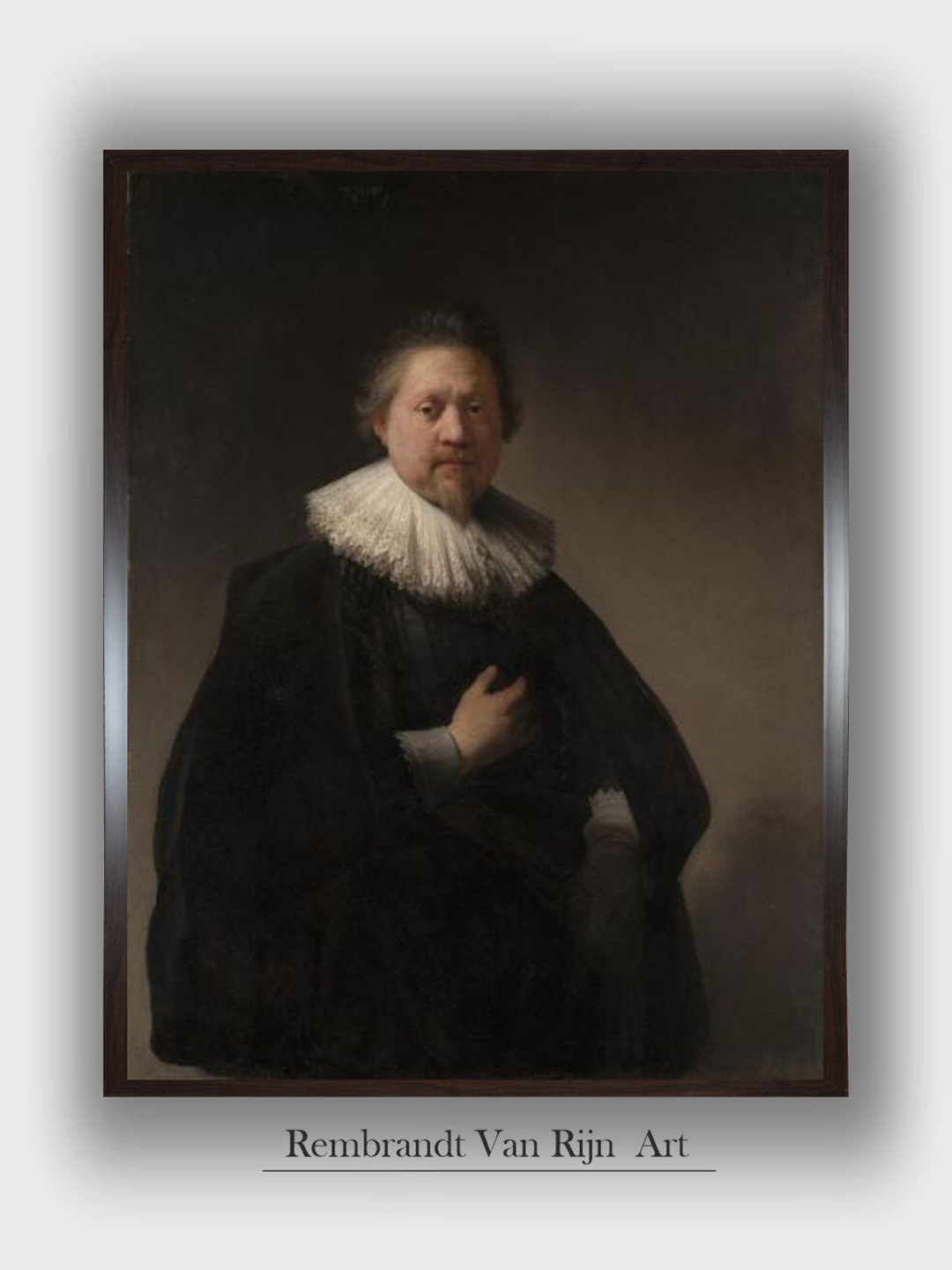 

The Art House Black & White Wooden Rembrandt Van Rijn Painting Wall Art