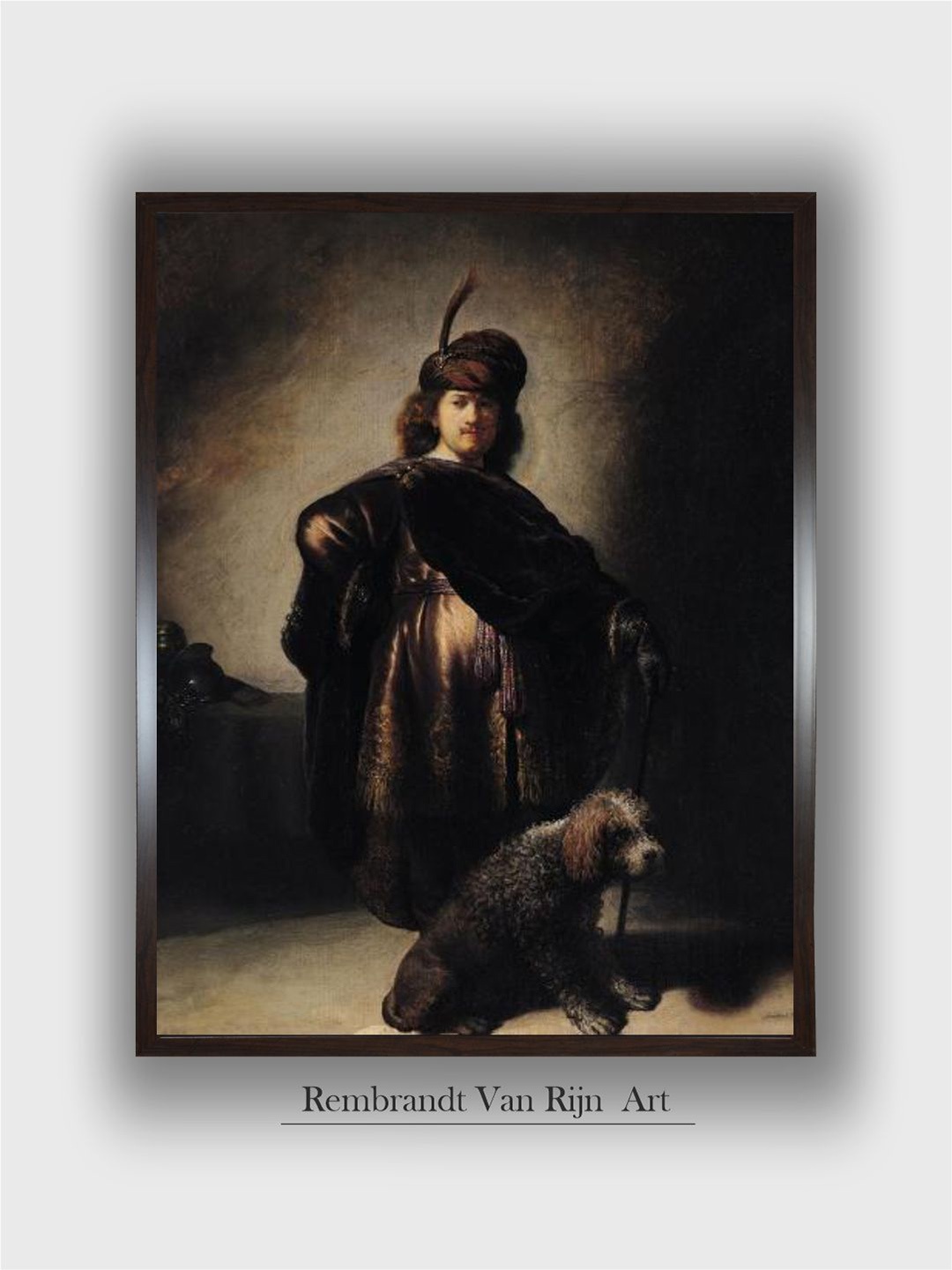 

The Art House Self Portrait in Oriental Costume 1631 by Rembrandt Van Rijn, Black