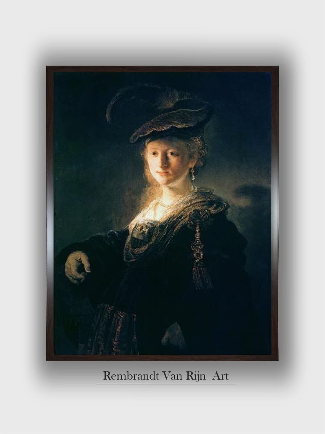 

The Art House Black & White Young Woman in Fancy Dress Wooden Wall Art