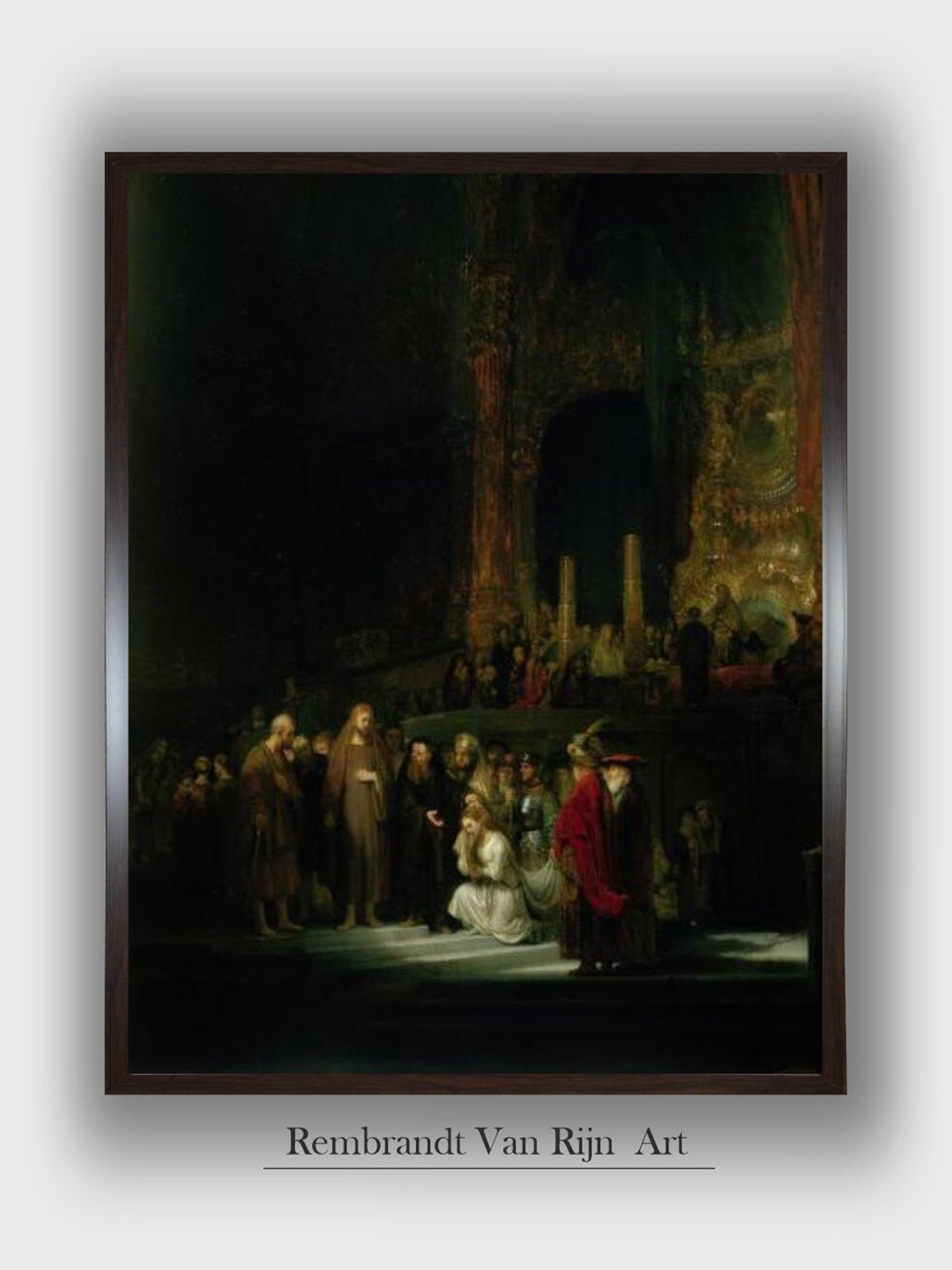 

The Art House 1 Piece Wood The Woman Taken in Adultery Wall Paintings, Black