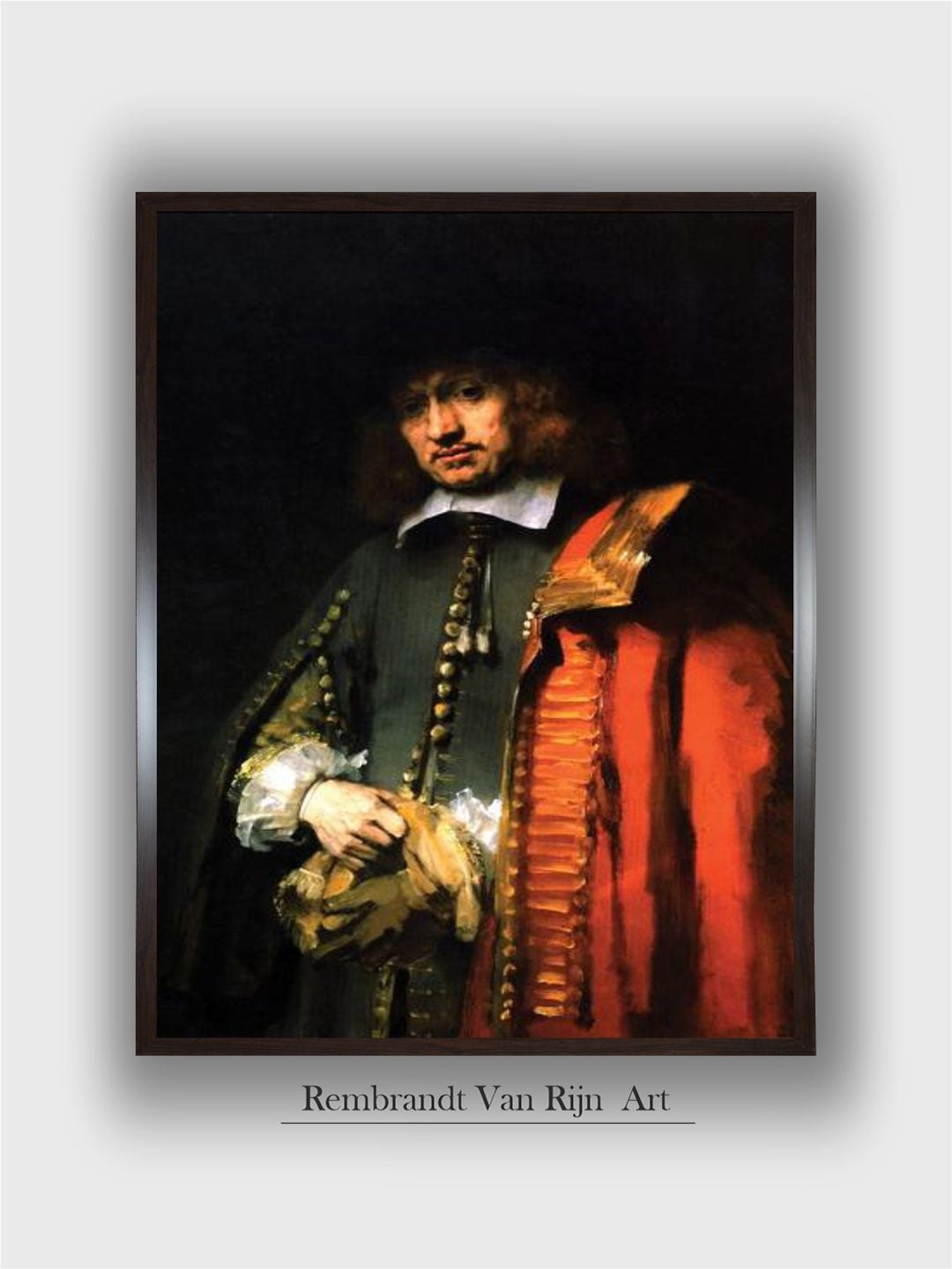 

The Art House Green Portrait of Jan Six by Rembrandt Van Rijn Painting Wall Art