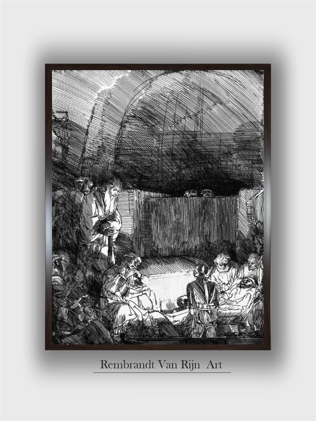 

The Art House Black 'The Entombment', C1654 by Rembrandt Van Rijn Wall Painting