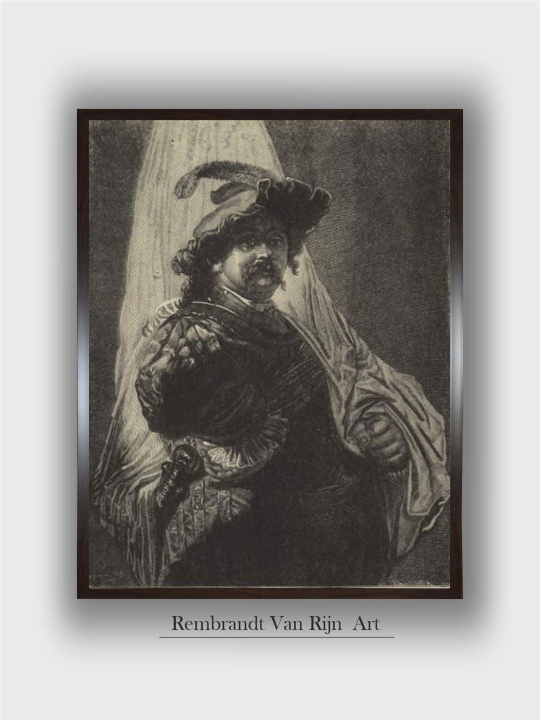 

The Art House The Standard Bearer by Rembrandt Van Rijn Wall Painting, Black