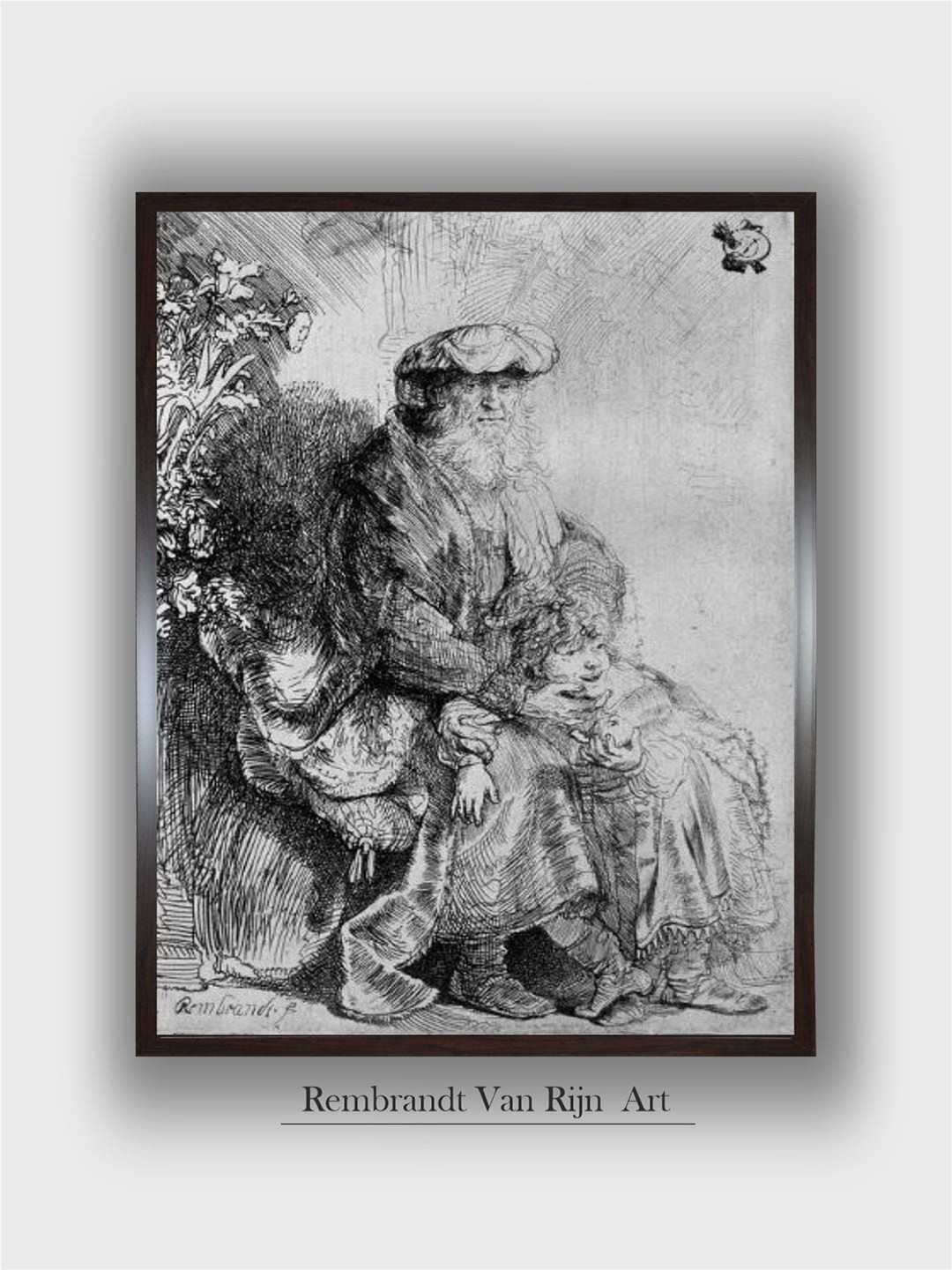 

The Art House Rembrandt Van Rijn Wood Wall Art Painting, Black