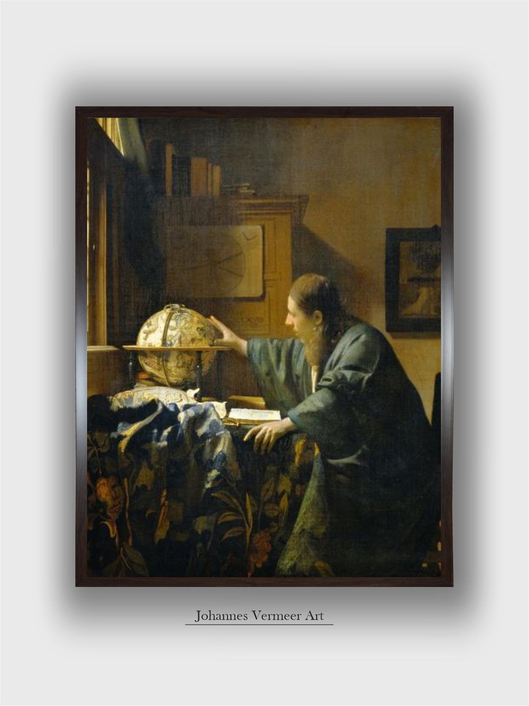 

The Art House The Astronomer by Johannes Vermeer Wall Painting, Green