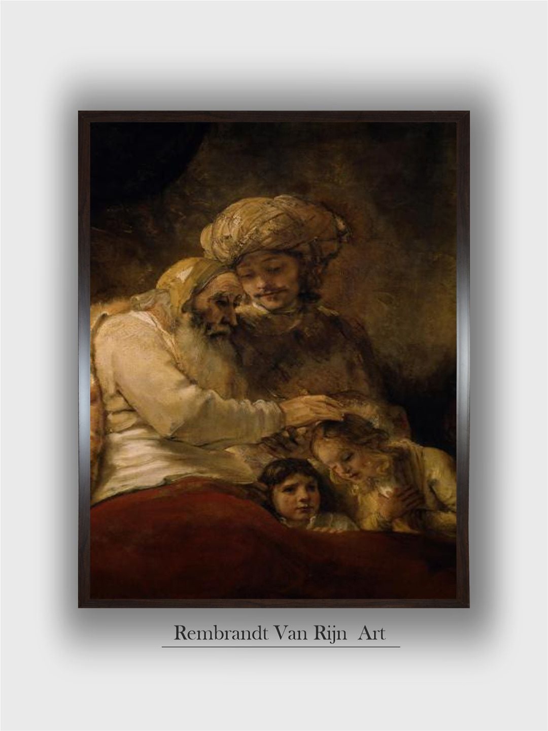 

The Art House Portrait of Jacob's Blessing by Rembrandt Van Rijn Wall Art, Brown