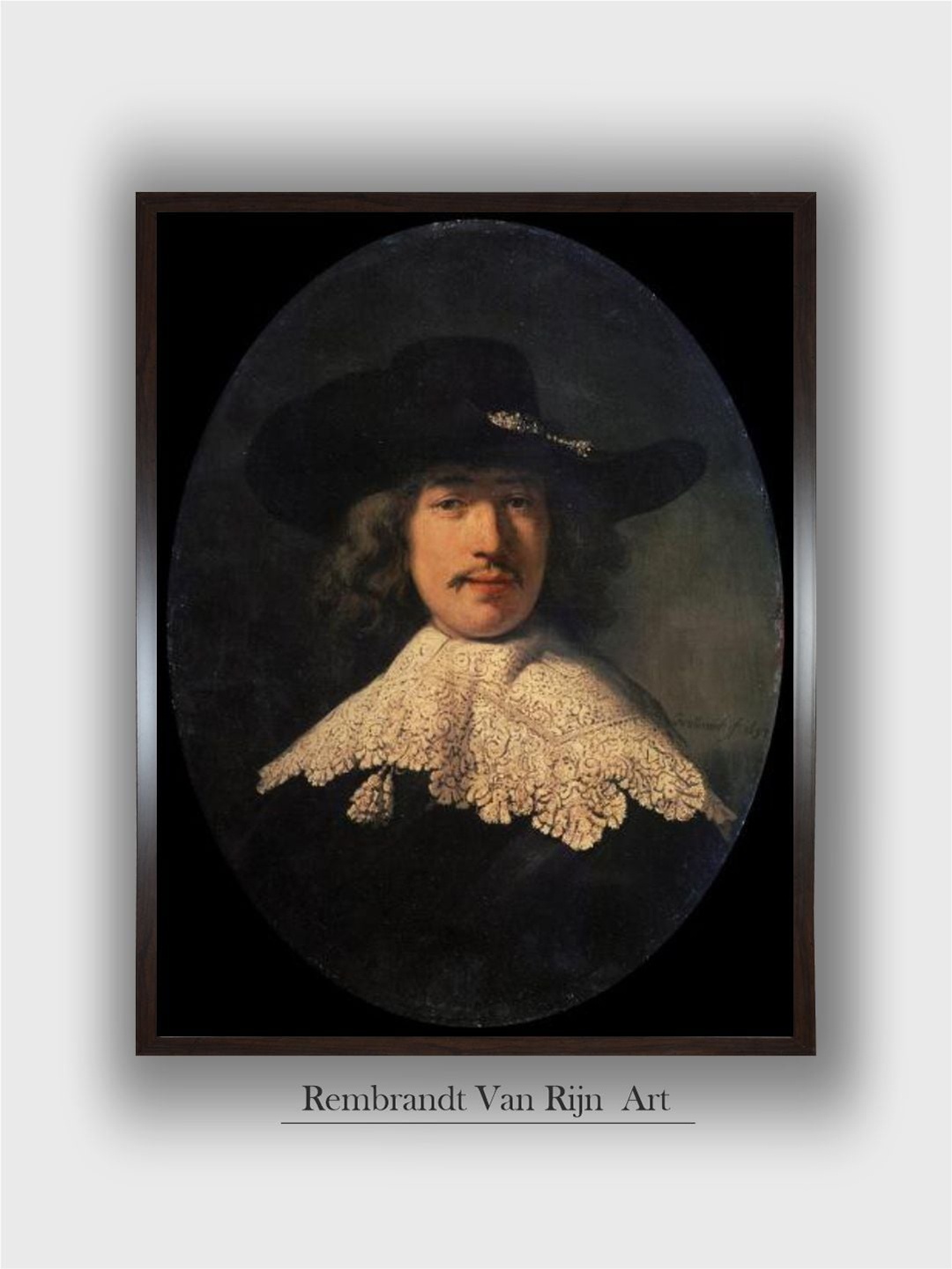 

The Art House Black Portrait of a Young Man with a Lace Collar 1634 Wooden Wall Painting