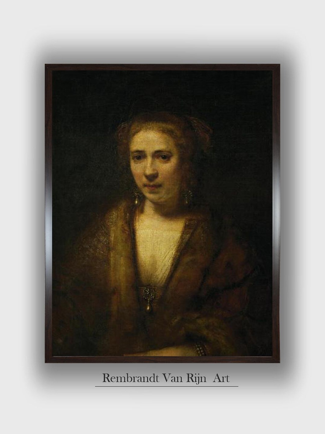 

The Art House Green Portrait of Hendrijke Stoffels 1655 Wooden Wall Painting