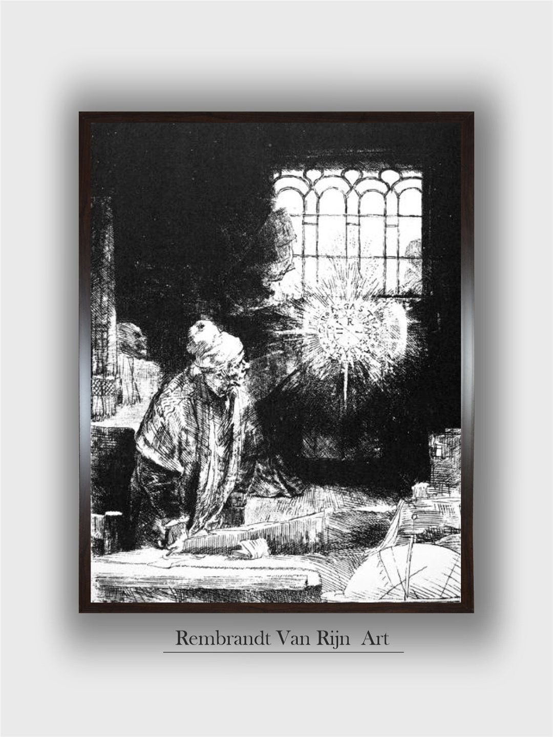

The Art House Black & White Rembrandt Van Rijn Wooden Painting Wall Art