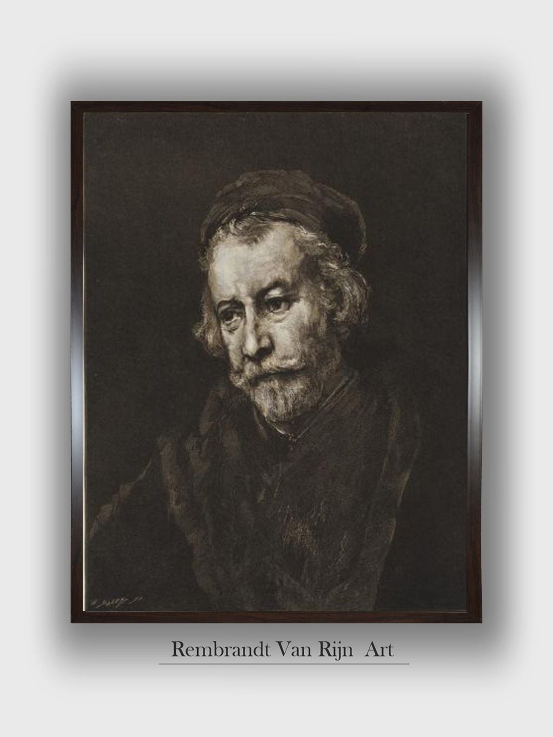 

The Art House Grey and White An Old Man By Rembrandt Van Rijn Wooden Wall Art Painting