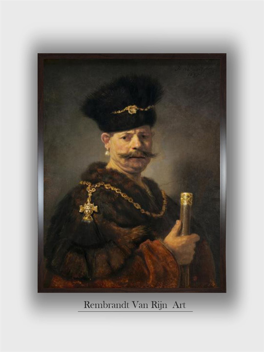 

The Art House Brown & Black A Polish Nobleman Wooden Painting Wall Art