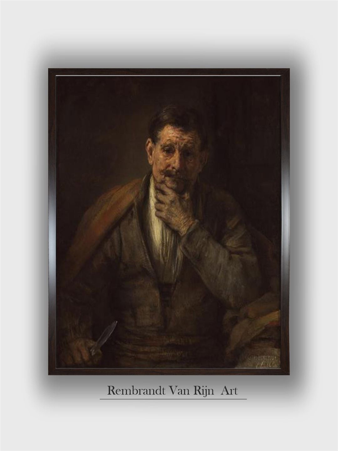 

The Art House Black & Brown St. Bartholomew By Rembrandt Van Rijn Painting Wall Art