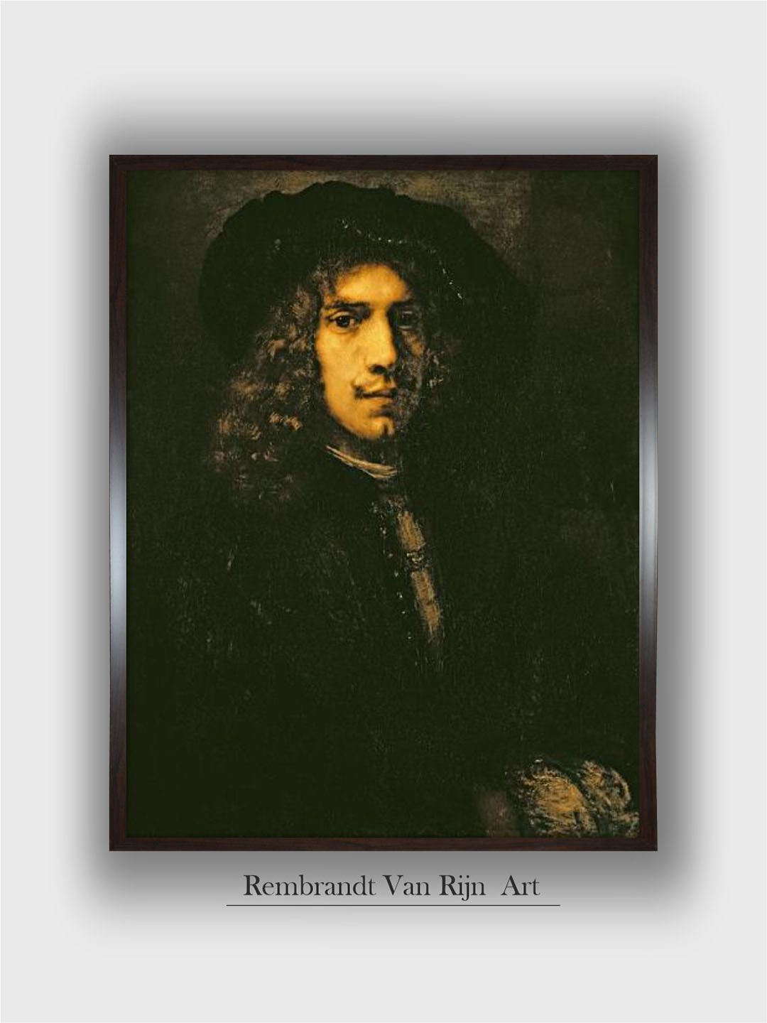 

The Art House Black Portrait of a Young Man Wooden Painting Wall Art