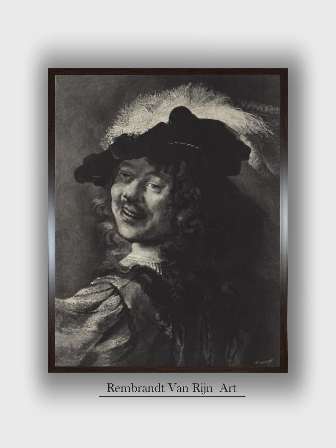 

The Art House Wooden Rembrandt Laughing Wall Paintings, Black