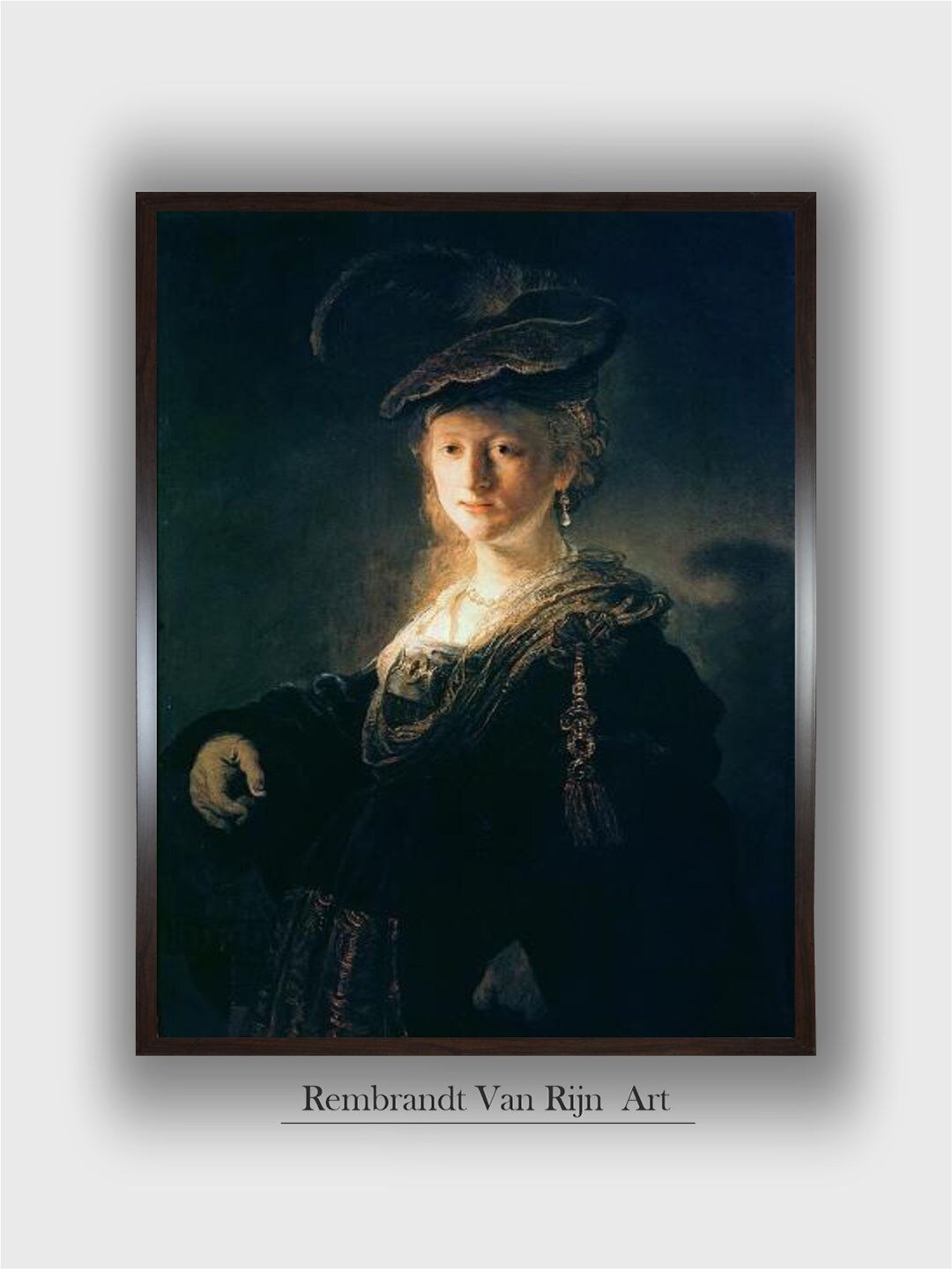

The Art House Green & Beige Rembrandt Van Rijn Canvas Painting Wall Art